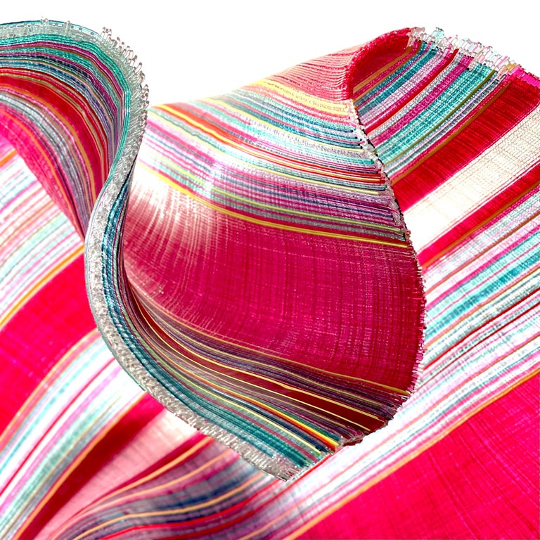 Carole Perry Studio Art Glass Woven Modern Tapestry Sculpture For Sale