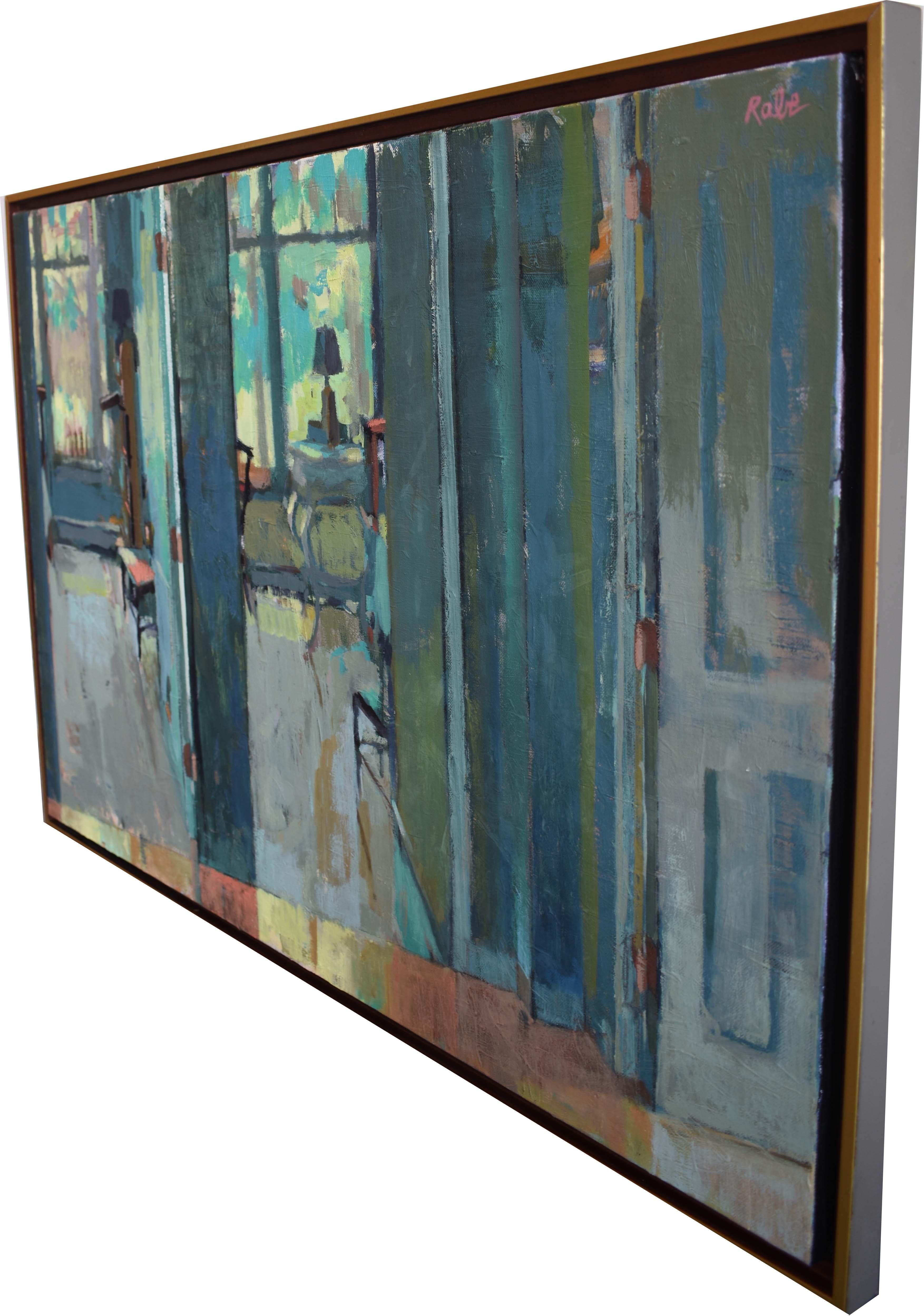 Blau und Grün – Painting von Carole Rabe