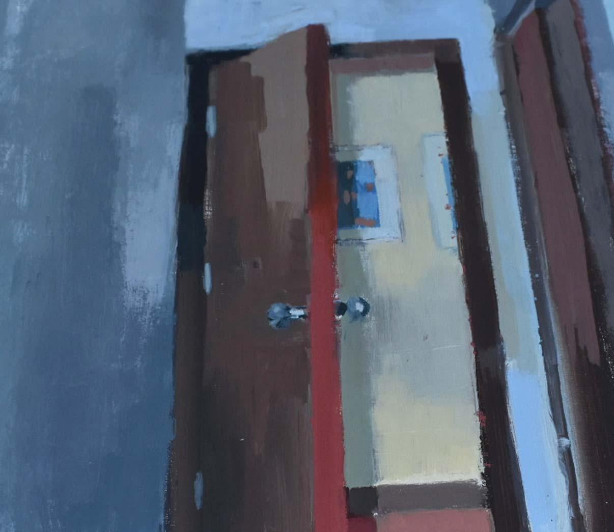Offene Tür, Badezimmer – Painting von Carole Rabe