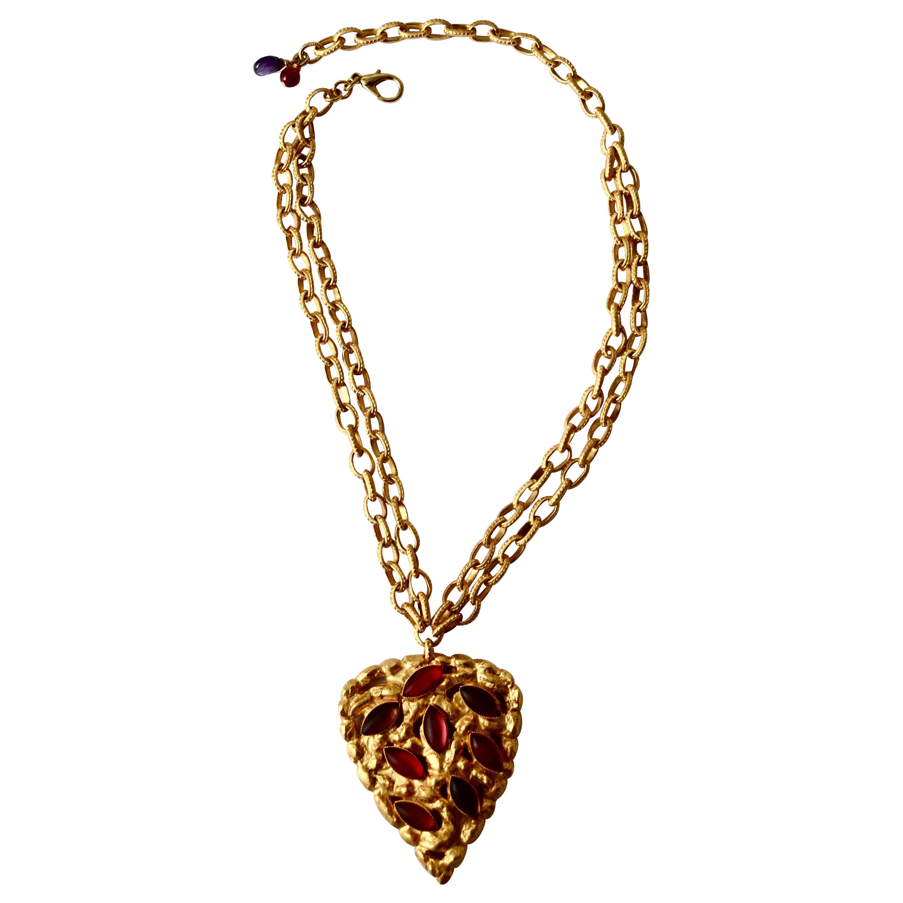 Carole St. Germes Rosa Herz-Choker im Angebot