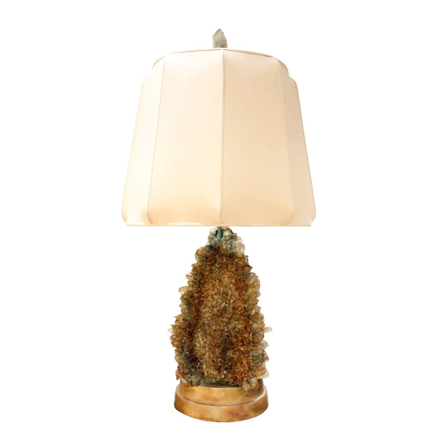 Hand-Crafted Carole Stupell Extraordinary Quartz Crystal Table Lamp, 1950s