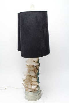 Carole Stupell Hollywood Regency Quartz Crystal Cluster Table Lamp