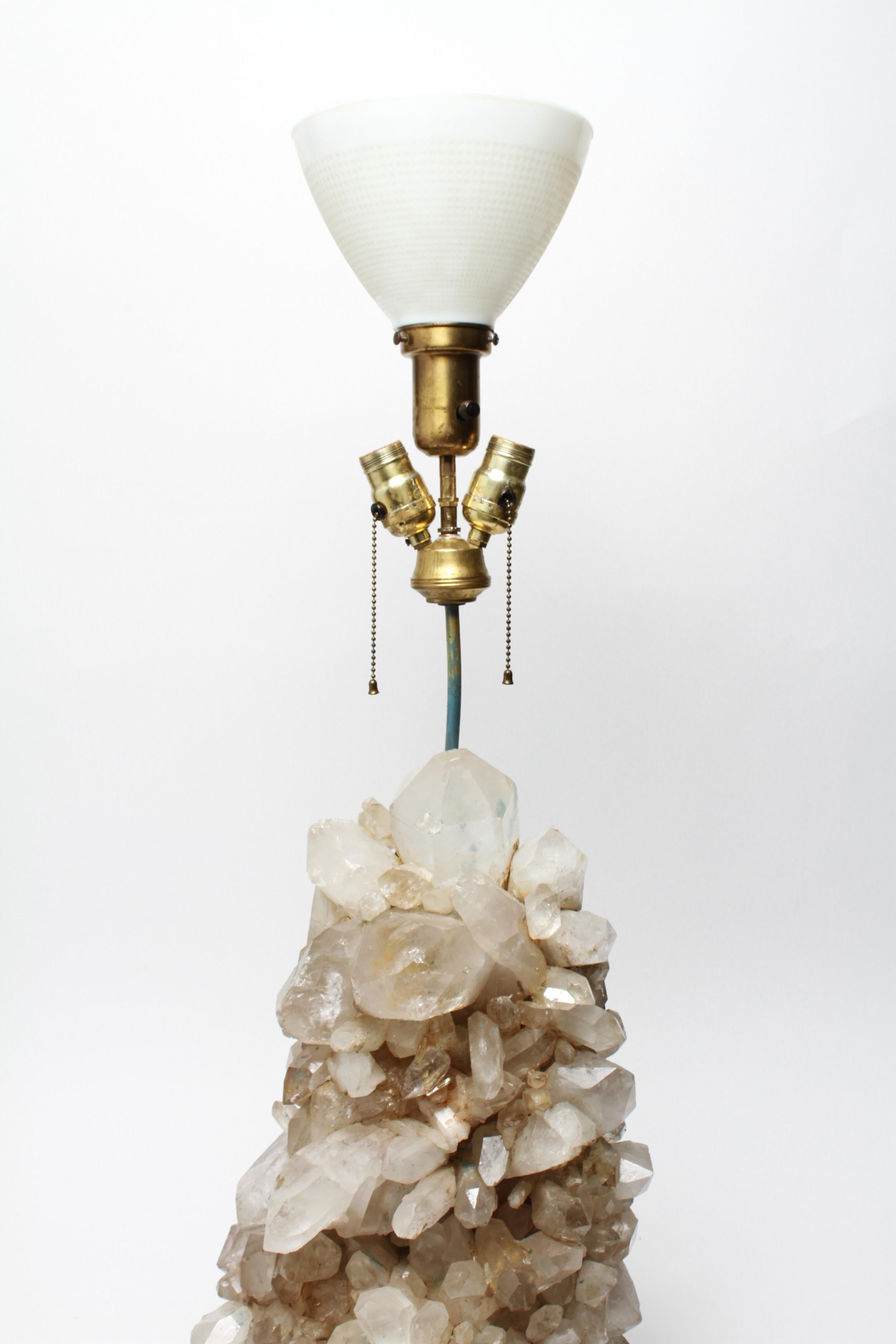 Carole Stupell Hollywood Regency Quartz Crystal Cluster Table Lamp 2