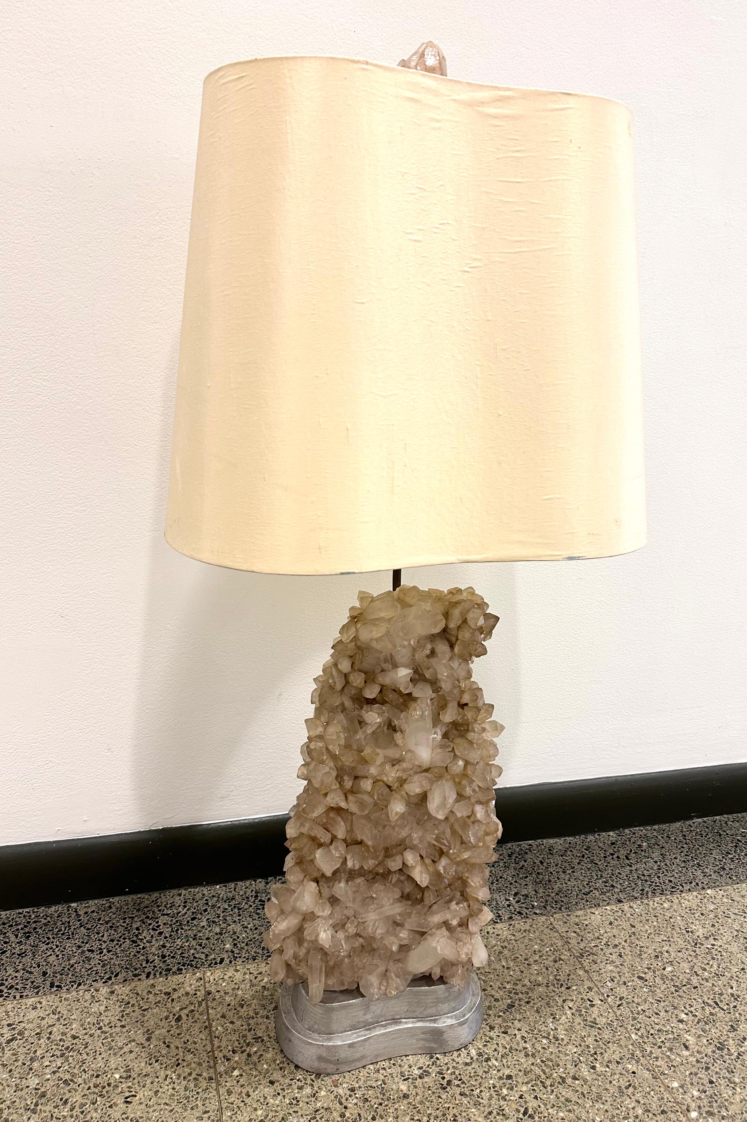 Mid-Century Modern Carole Stupell Quartz Crystal Specimen Table Lamp For Sale
