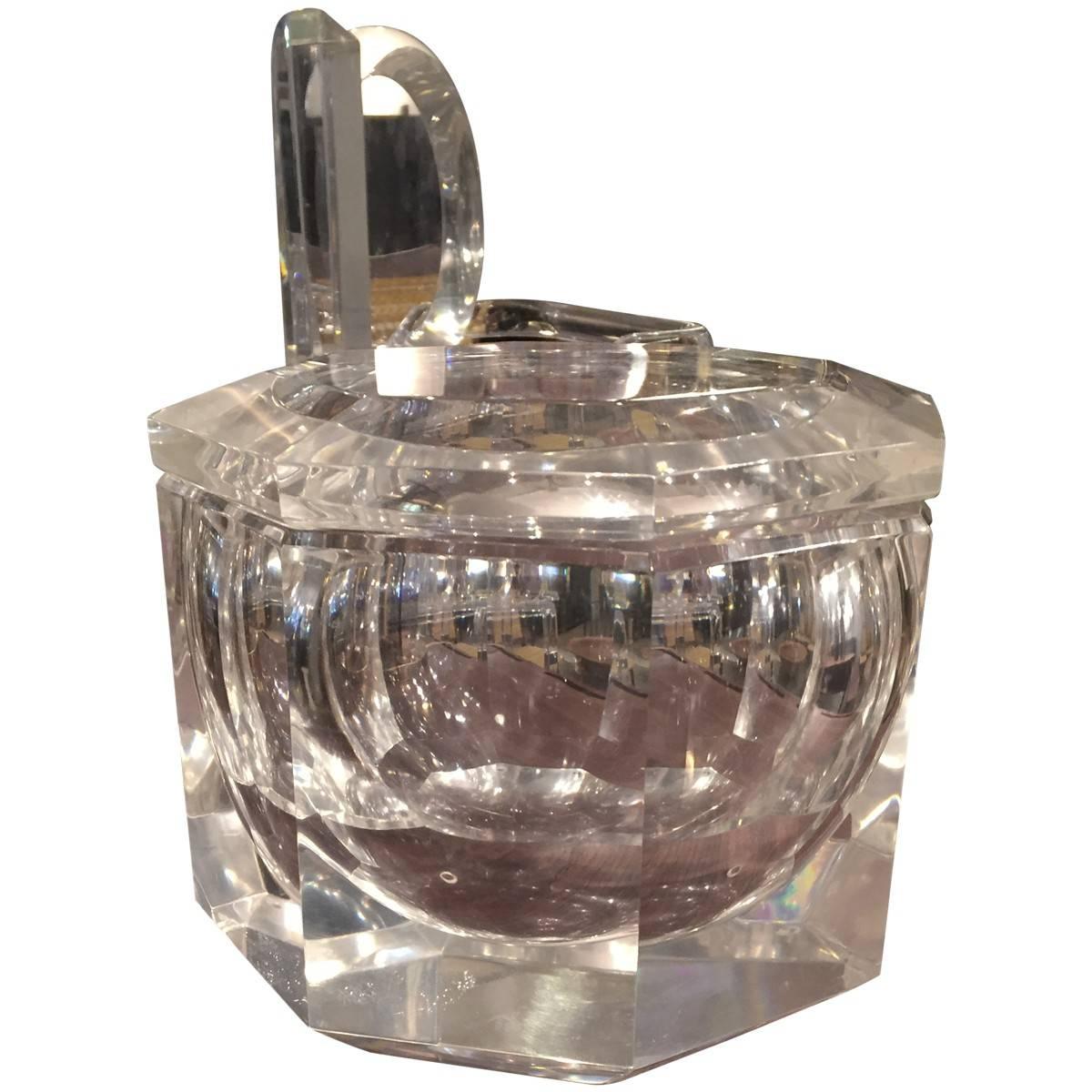 French Carole Stupell Style Lucite Ice Bucket For Sale