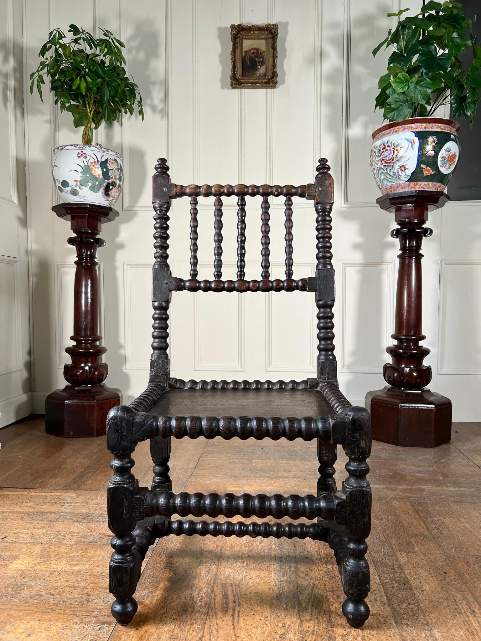Carolean Bobbin Chair In Fair Condition For Sale In Warrington, GB