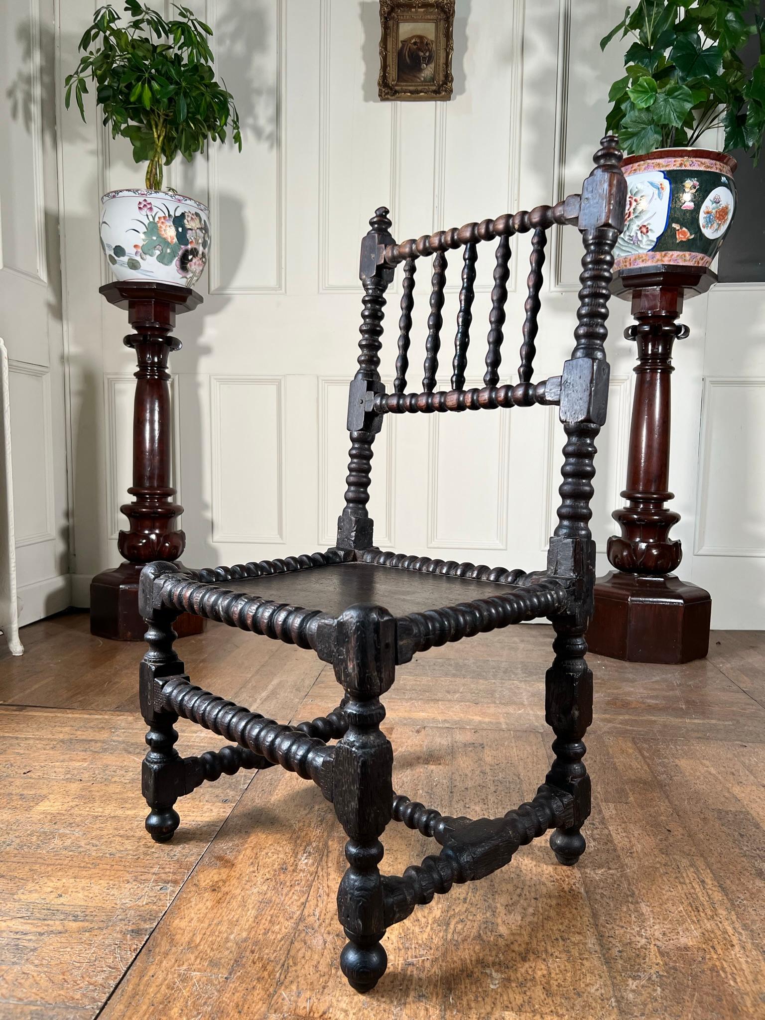 18th Century and Earlier Carolean Bobbin Chair For Sale