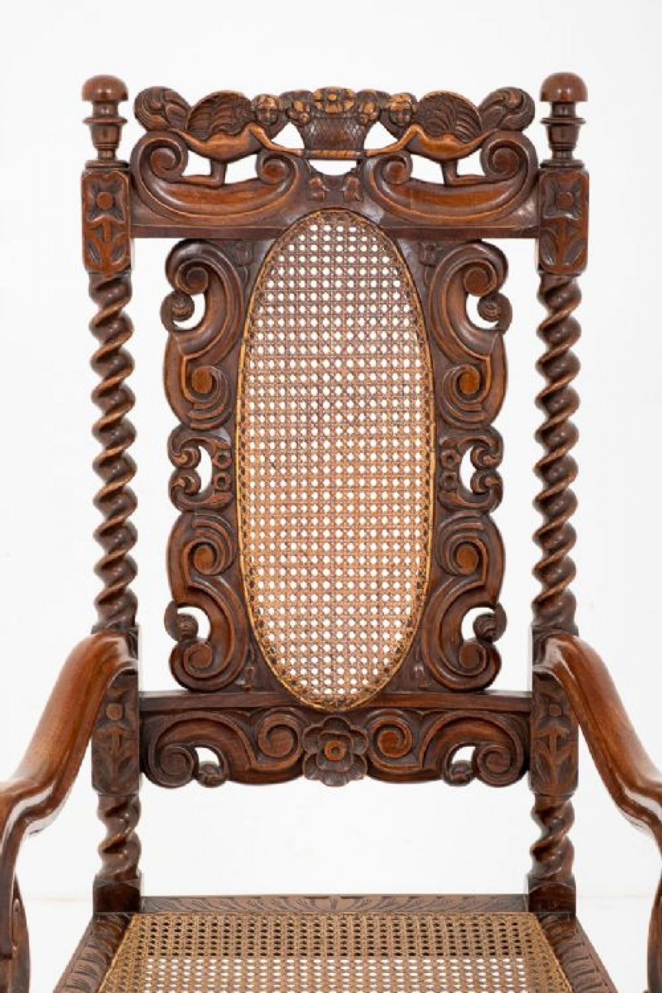 Chaise de salle à manger en chêne Carolean Antiques de ferme rustique en vente 2