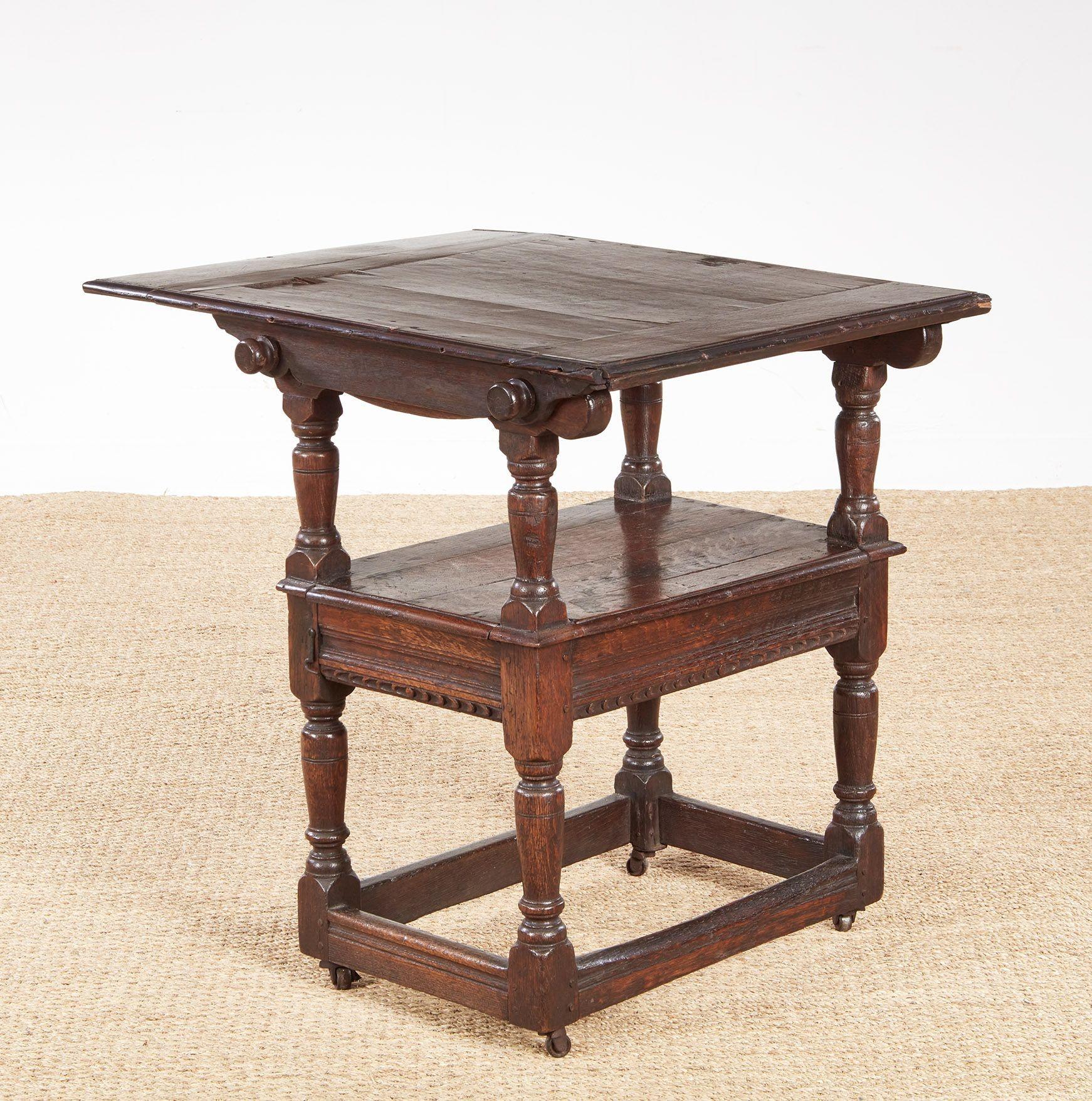 English Carolean Oak Metamorphic Table For Sale