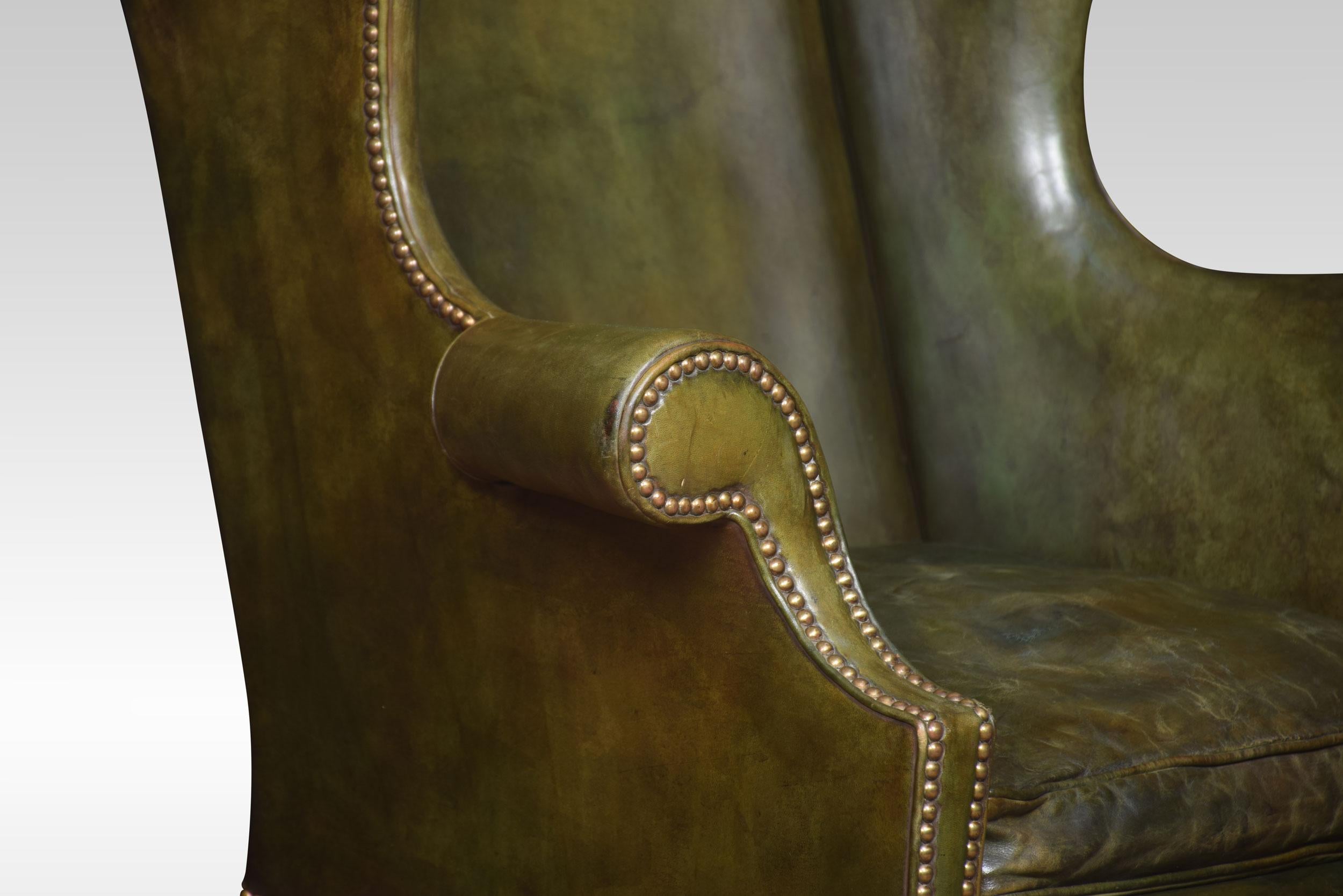 British Carolean Style Walnut Framed High Back Armchair
