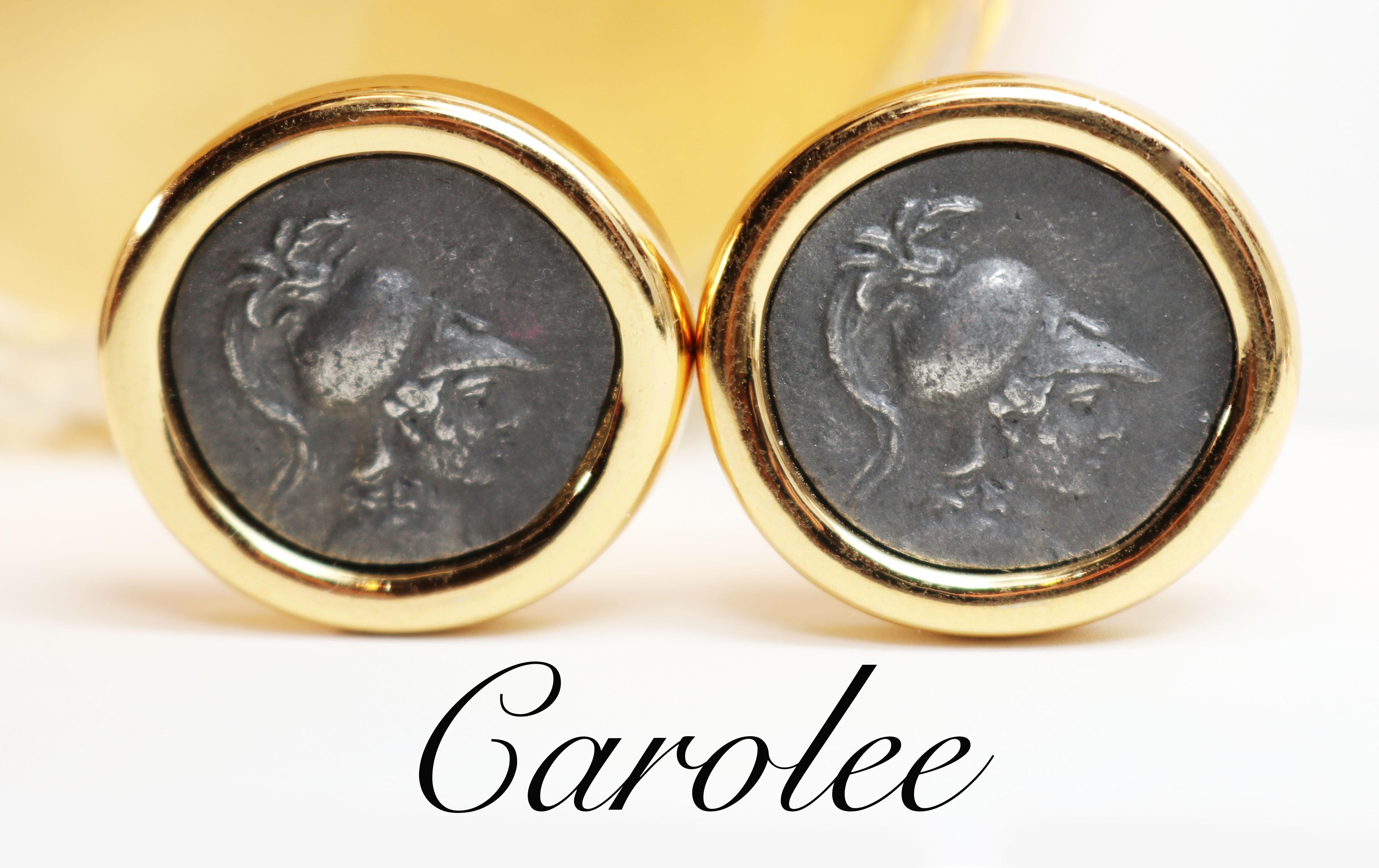These vintage pieces are signed CAROLEE on the clip on mechanism and reverse of the cameo. They measure approx. 1.25