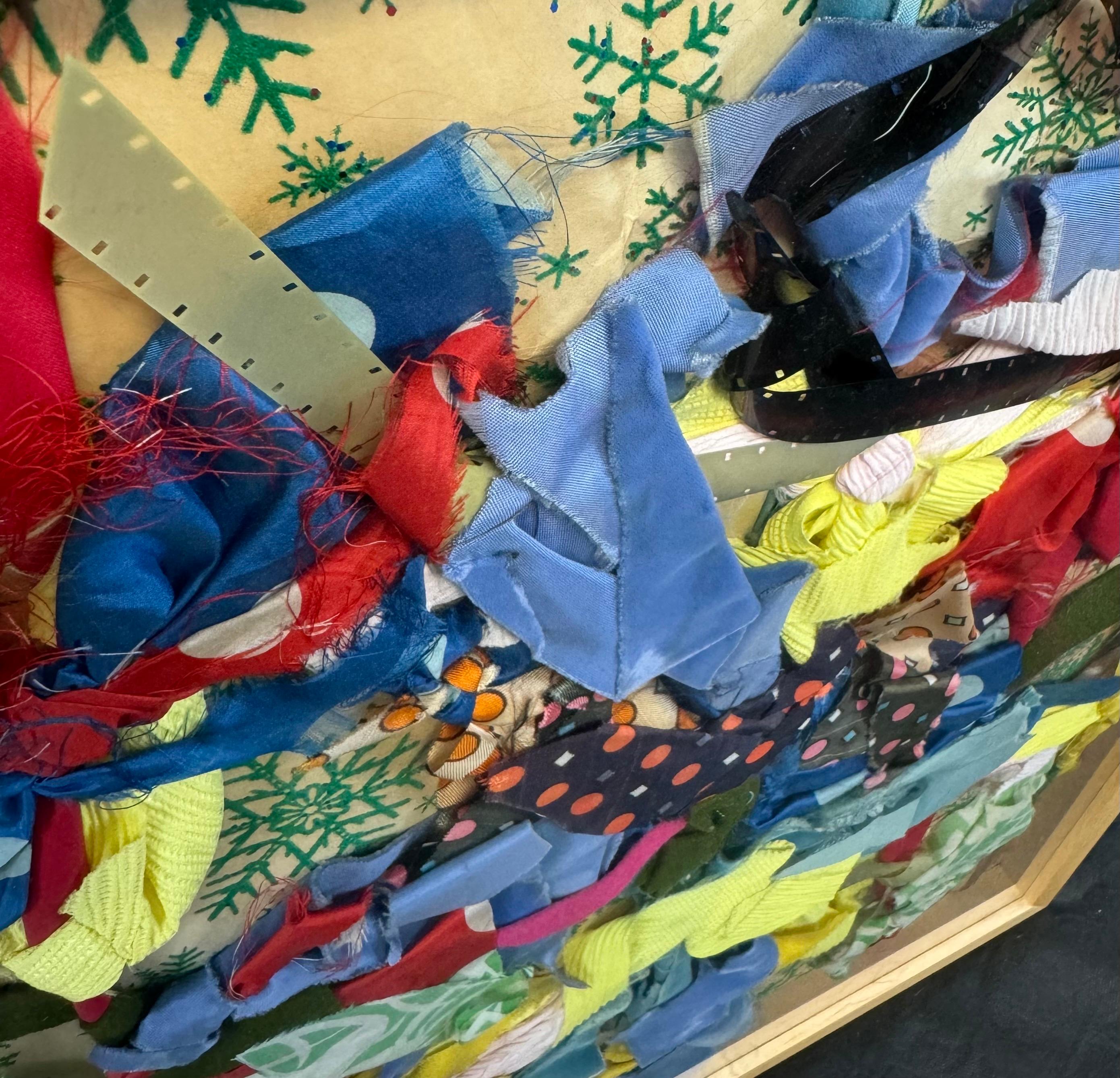 “Untitled, 1966” Feminist Mixed Media Collage Ribbons Wrapping Paper Film For Sale 2