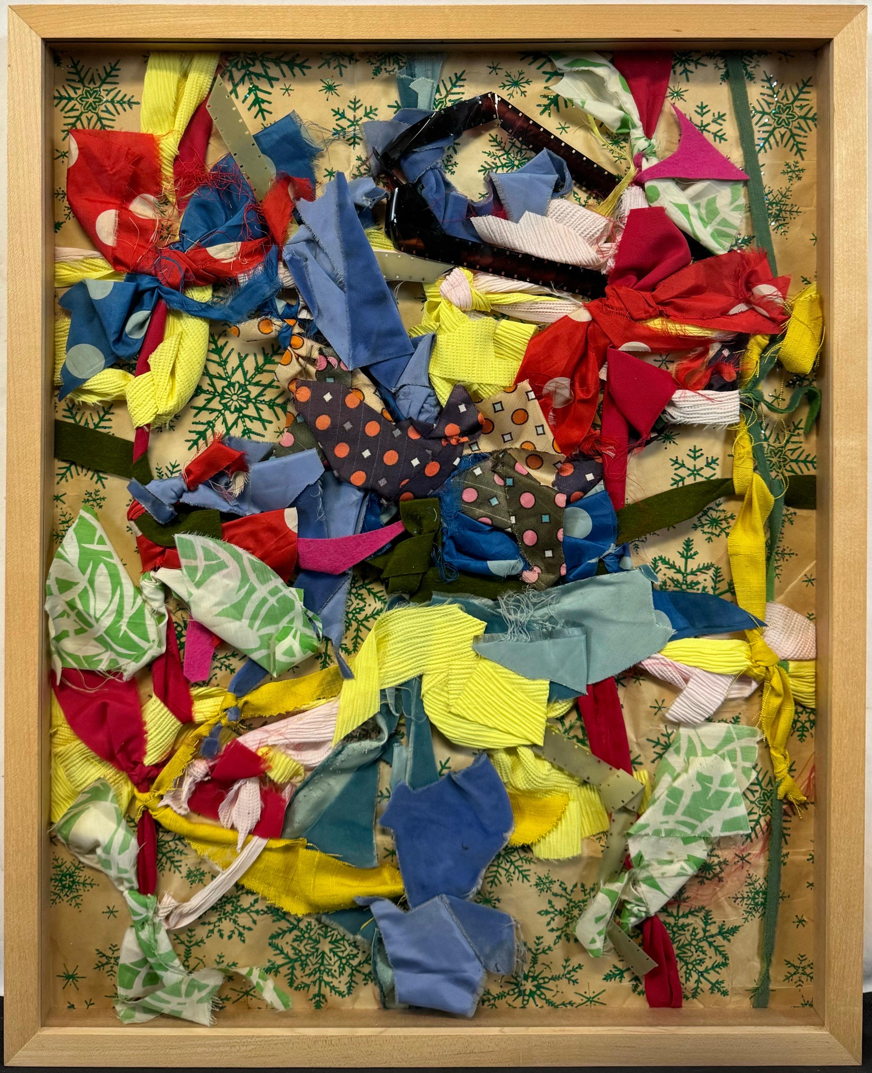 “Untitled, 1966” Feminist Mixed Media Collage Ribbons Wrapping Paper Film - Mixed Media Art by Carolee Schneemann