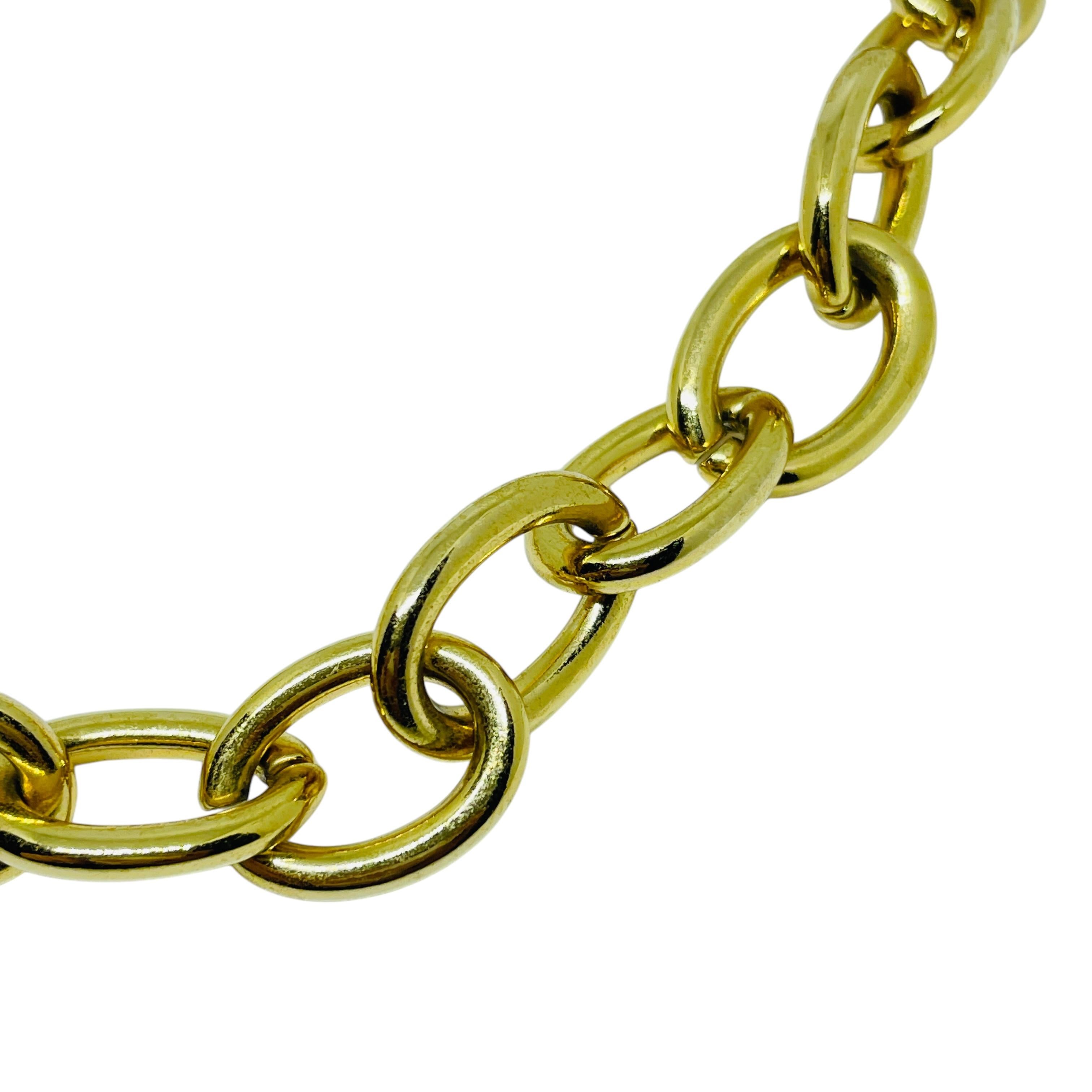 CAROLEE signed gold tone toggle clasp massive chain designer necklace In Good Condition For Sale In Palos Hills, IL