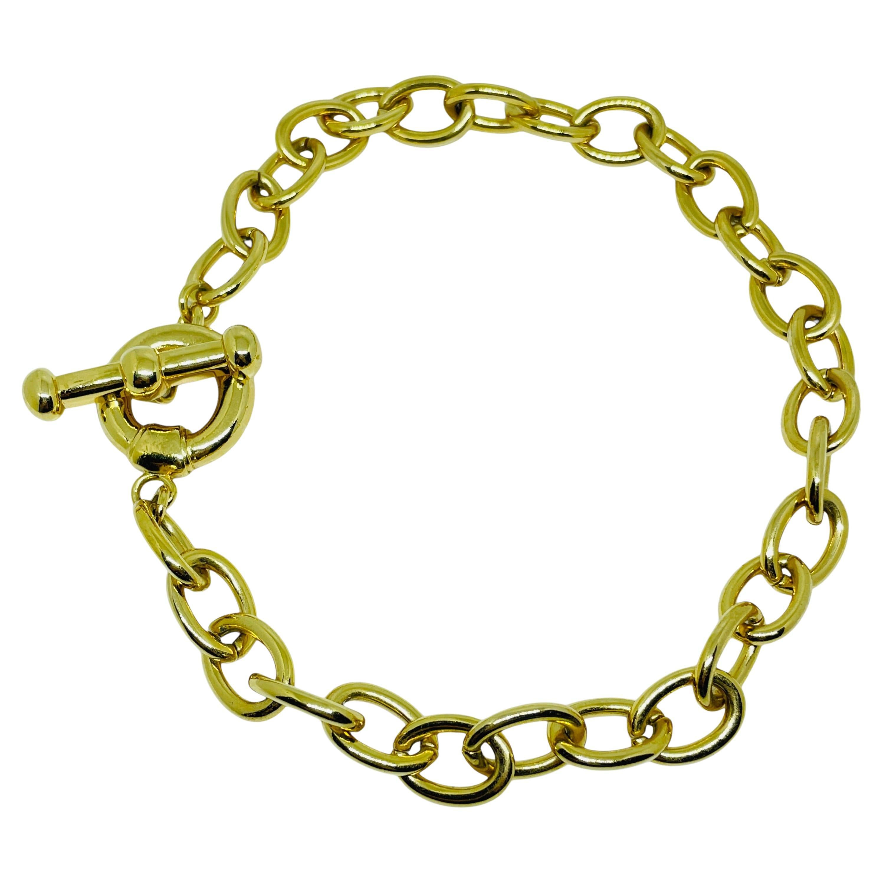 CAROLEE signed gold tone toggle clasp massive chain designer necklace For Sale