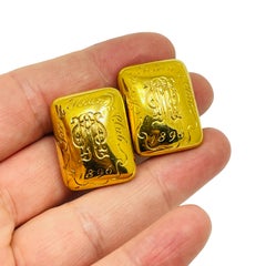 CAROLEE signé vintage ton or designer 80's boucles d'oreilles à clip