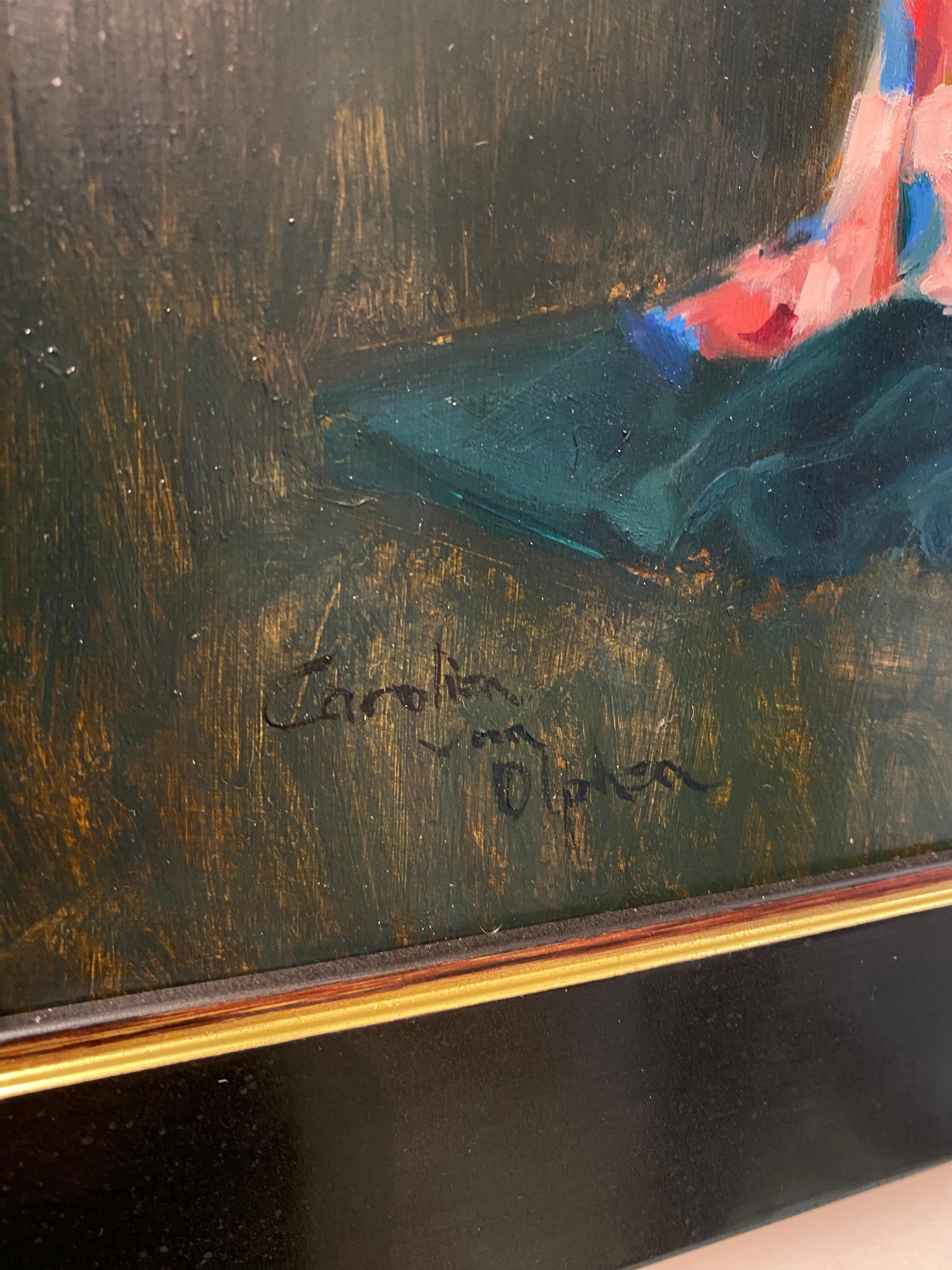 The Blue Kimono I - 21st Century Figure Painting of a Girl with a Blue Robe en vente 5