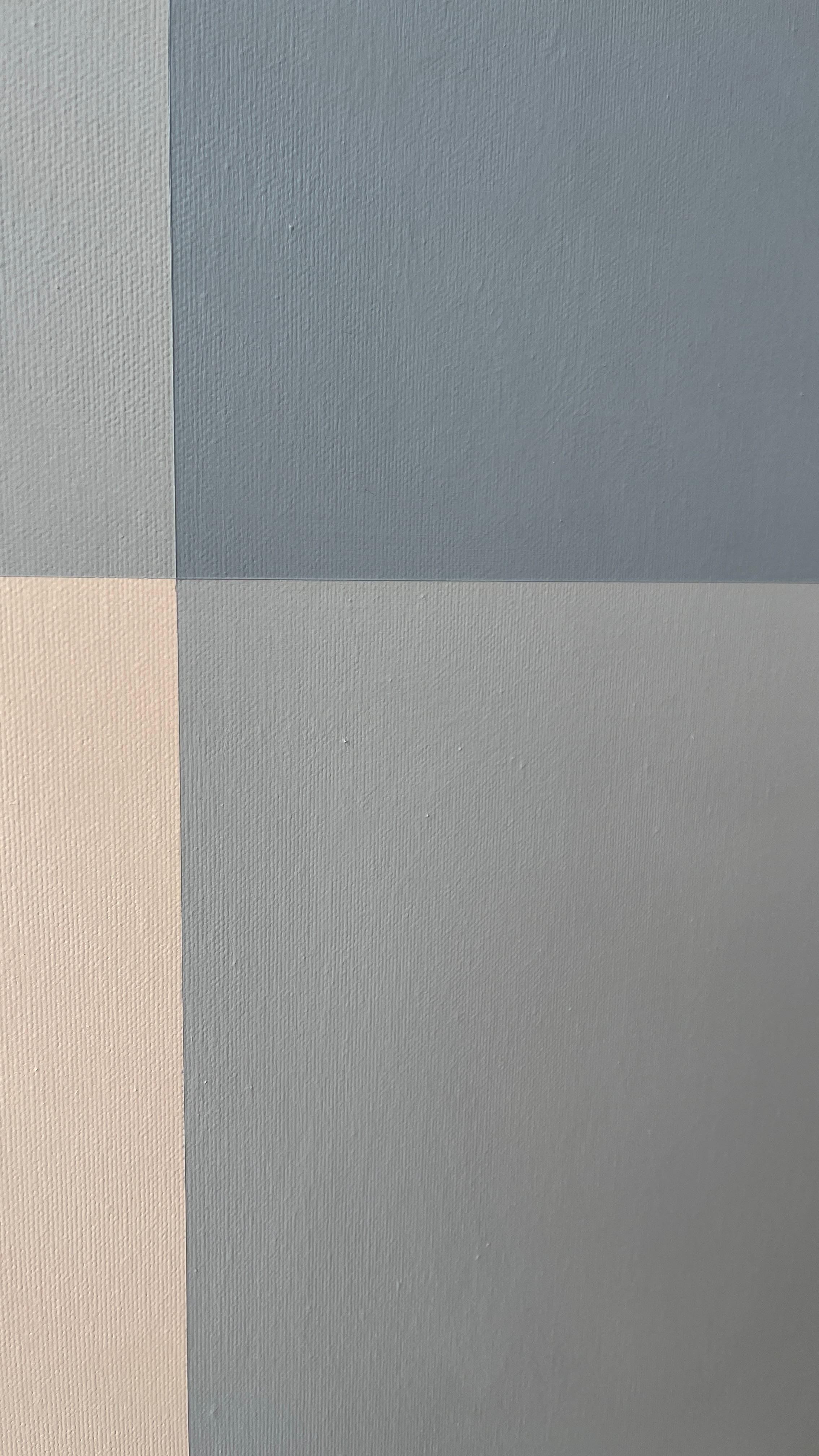 RESUMEN Geometría Azul Pintura Artista alemana contemporánea Carolin Kreutzer en venta 1