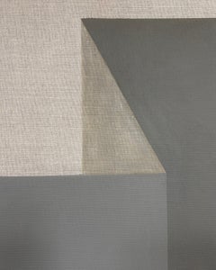 RESUMEN Geometría Gris Verde Pintura Contemporánea Alemana Carolin Kreutzer