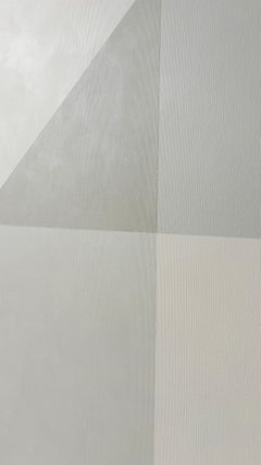 ABSTRACT Geometry Grey Painting by Contemporary German Artist Carolin Kreutzer