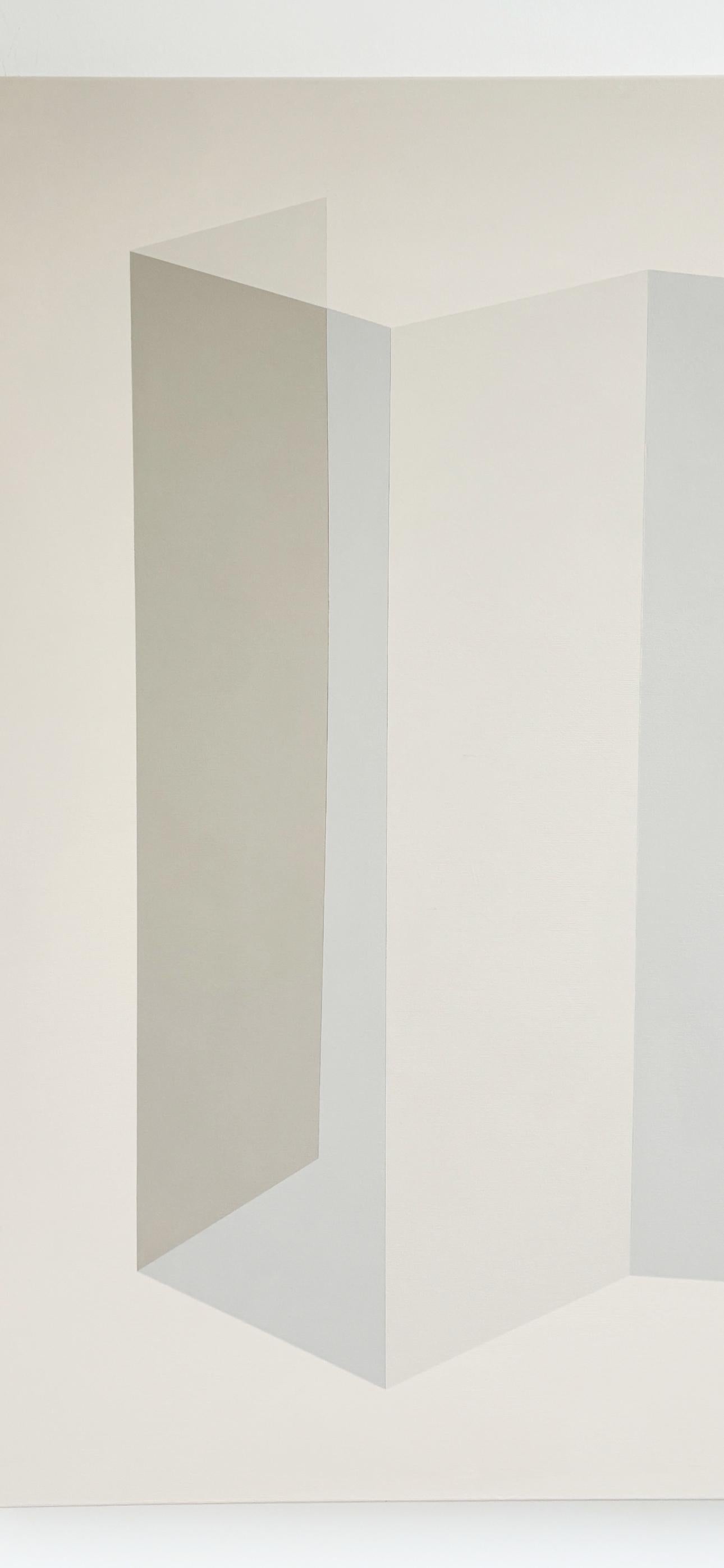 ABSTRACT Geometría Pintura gris de la artista alemana contemporánea Carolin Kreutzer en venta 1