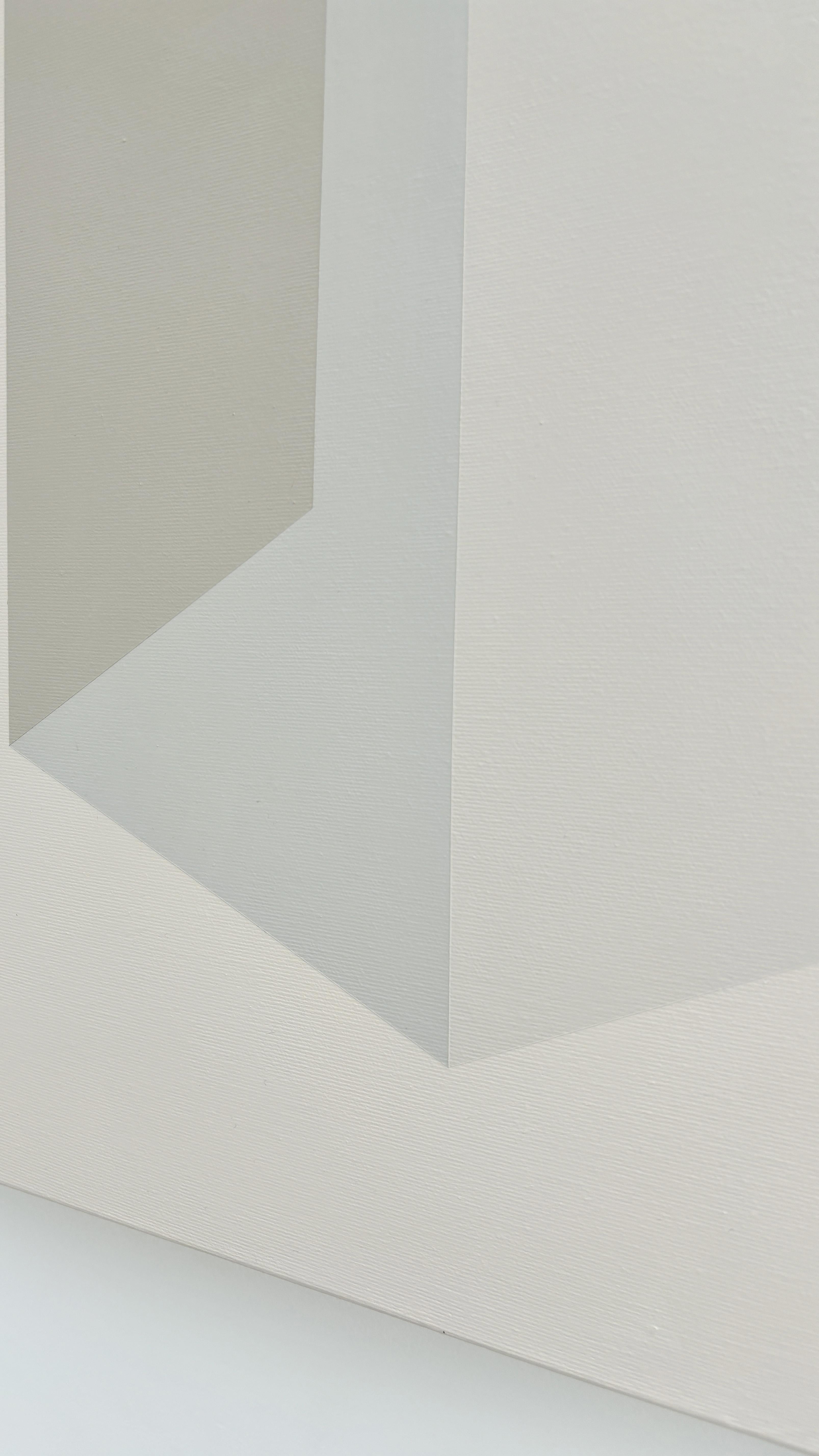 ABSTRACT Geometría Pintura gris de la artista alemana contemporánea Carolin Kreutzer en venta 2