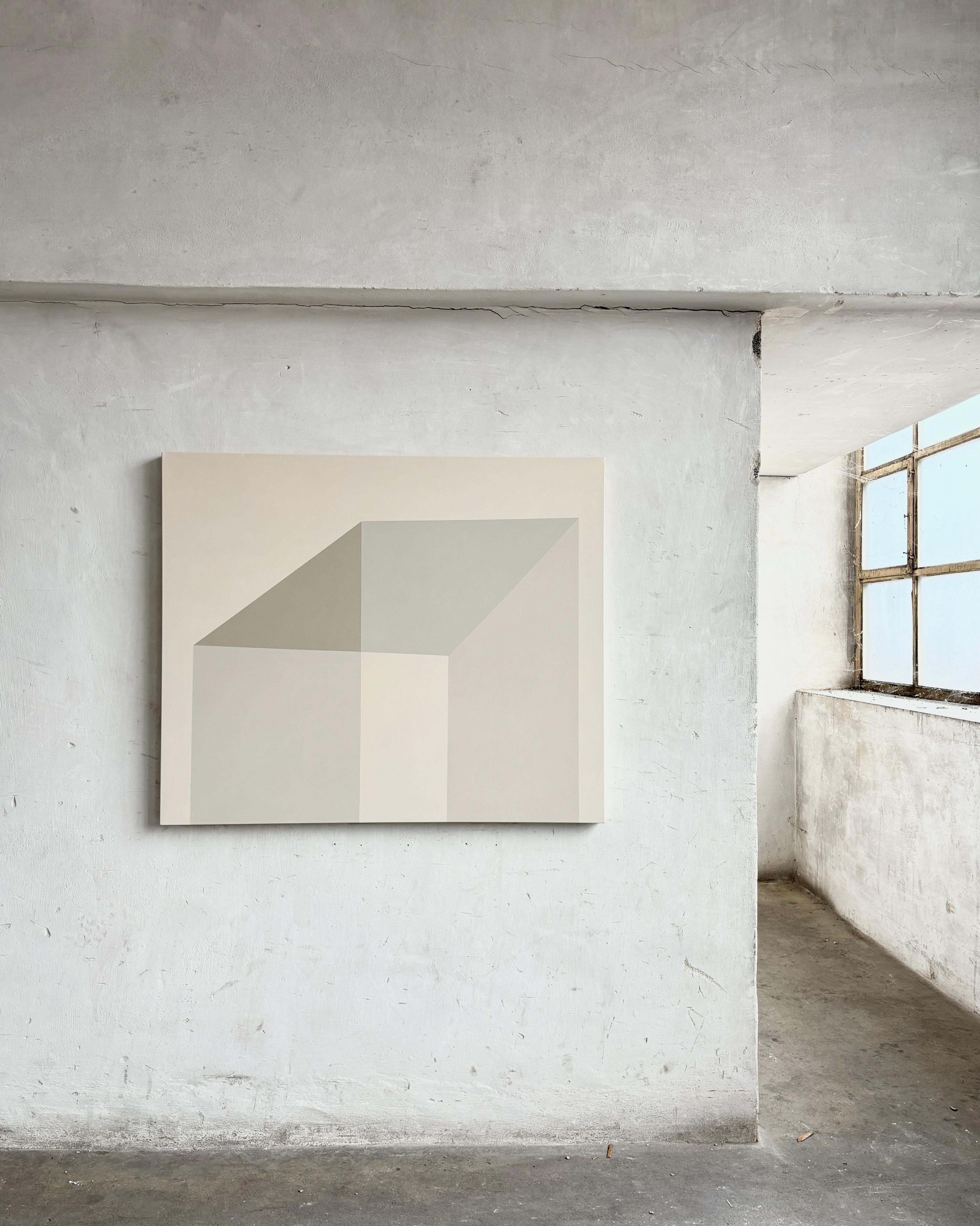 ABSTRACT Geometrie Graue Malerei der zeitgenössischen deutschen Künstlerin Carolin Kreutzer im Angebot 3
