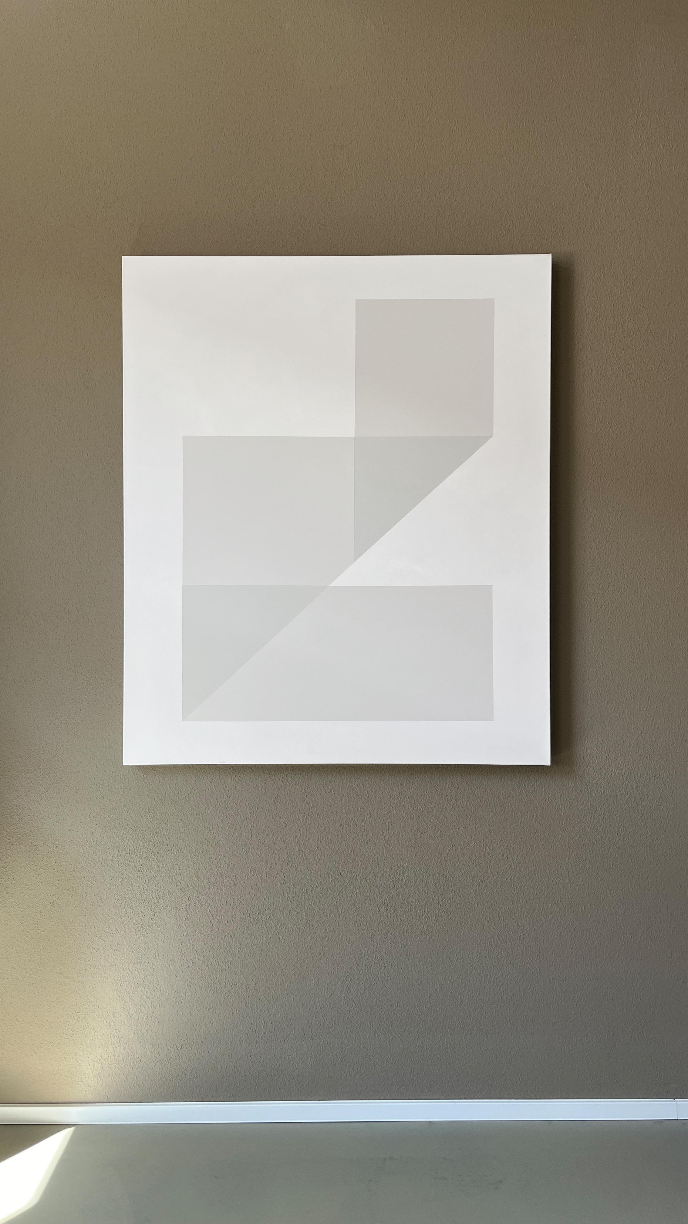ABSTRACT Geometrie Graue Malerei der zeitgenössischen deutschen Künstlerin Carolin Kreutzer im Angebot 3