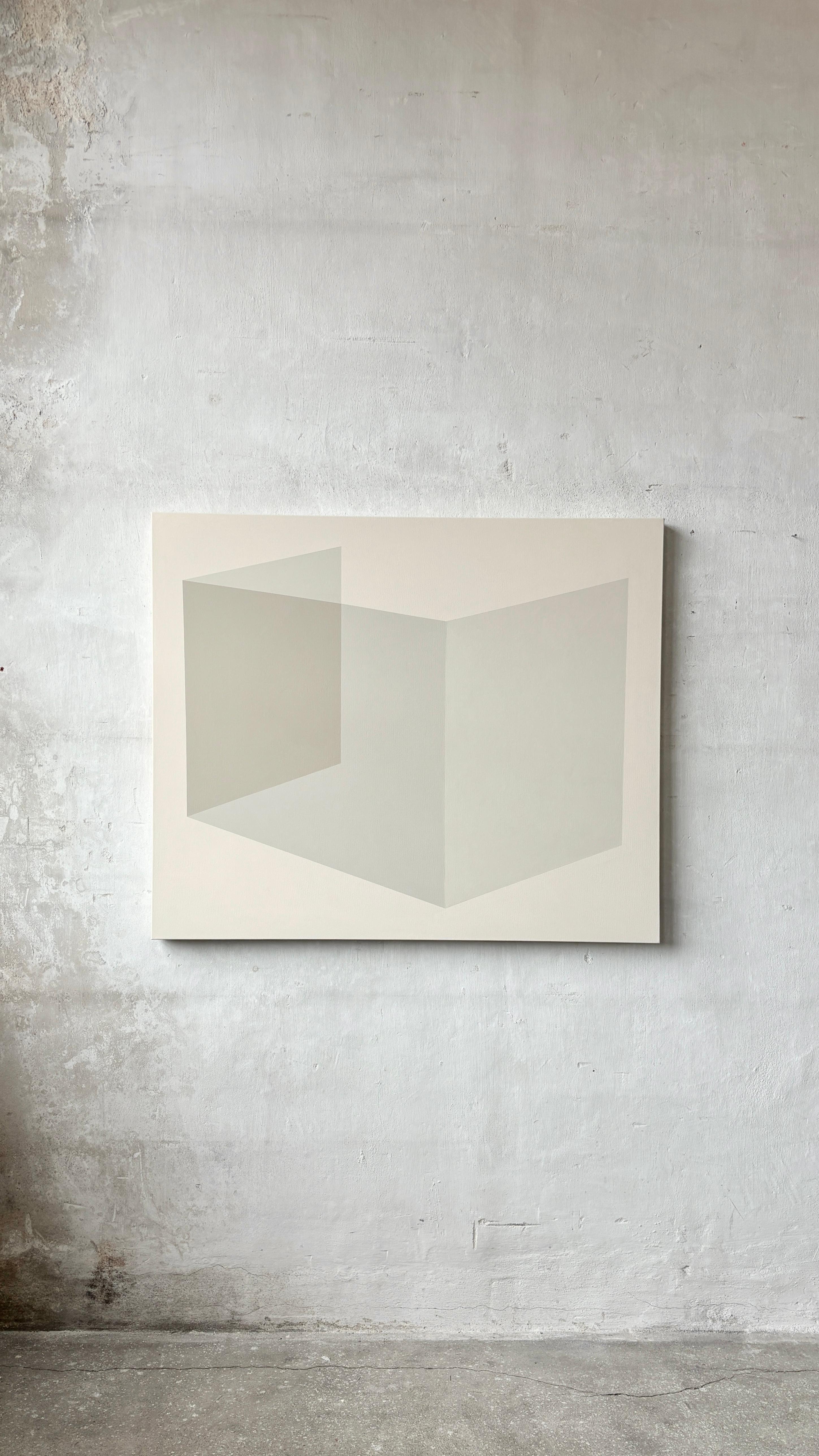 ABSTRACT Geometry Grey Painting dell'artista tedesca contemporanea Caroline Kreutzer in vendita 2