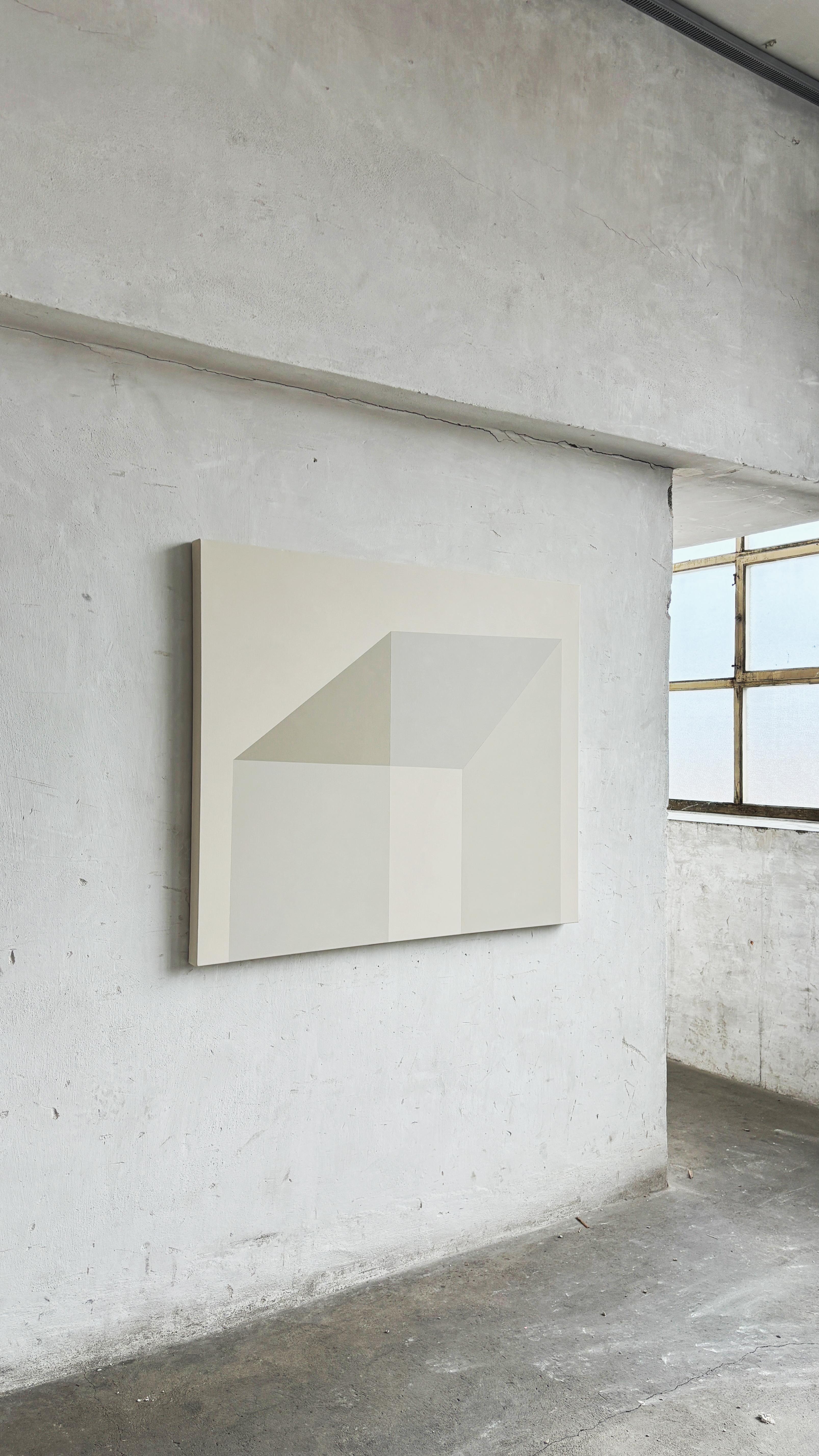 ABSTRACT Geometrie Graue Malerei der zeitgenössischen deutschen Künstlerin Carolin Kreutzer im Angebot 4