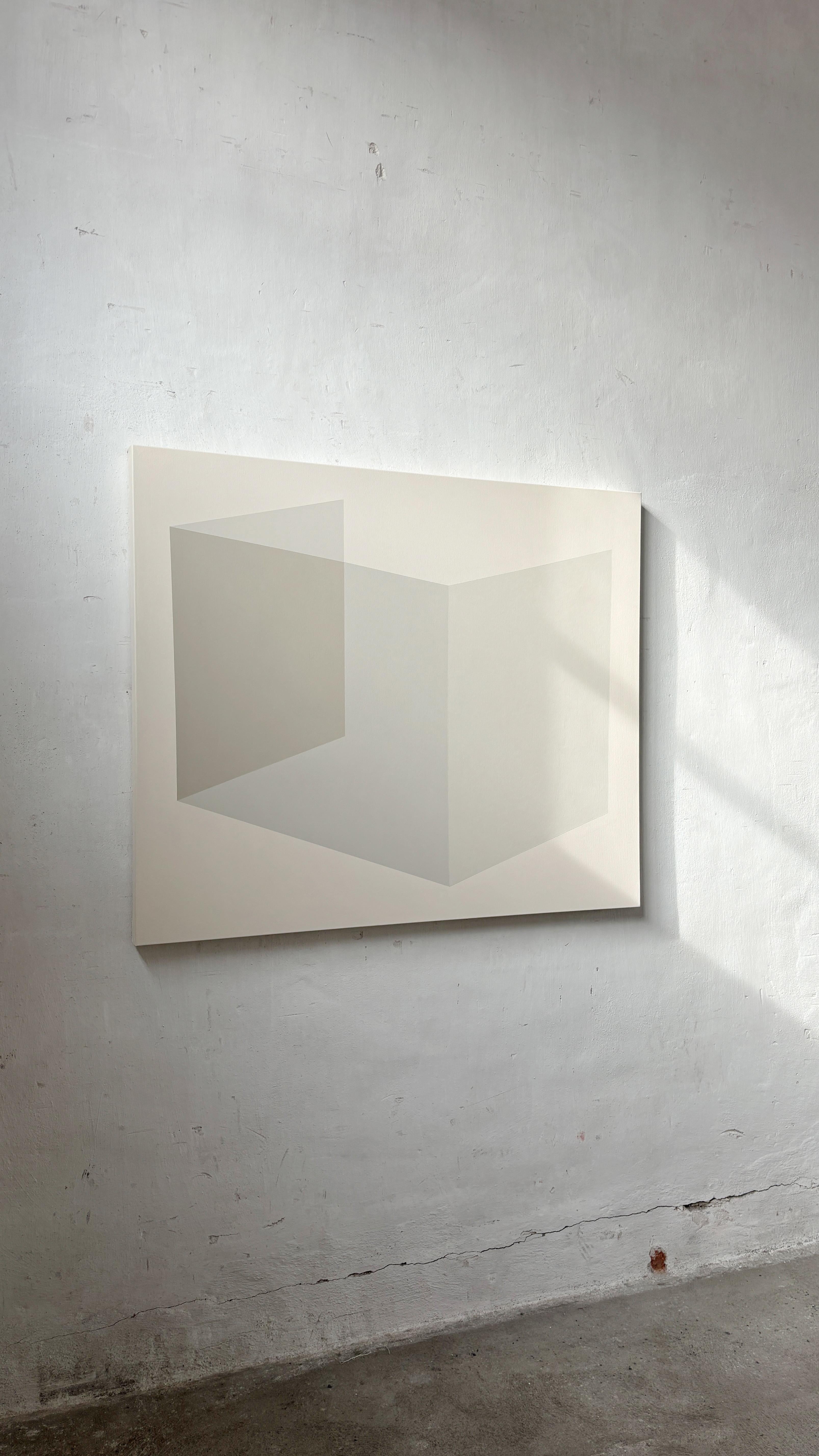 ABSTRACT Geometry Grey Painting dell'artista tedesca contemporanea Caroline Kreutzer in vendita 3