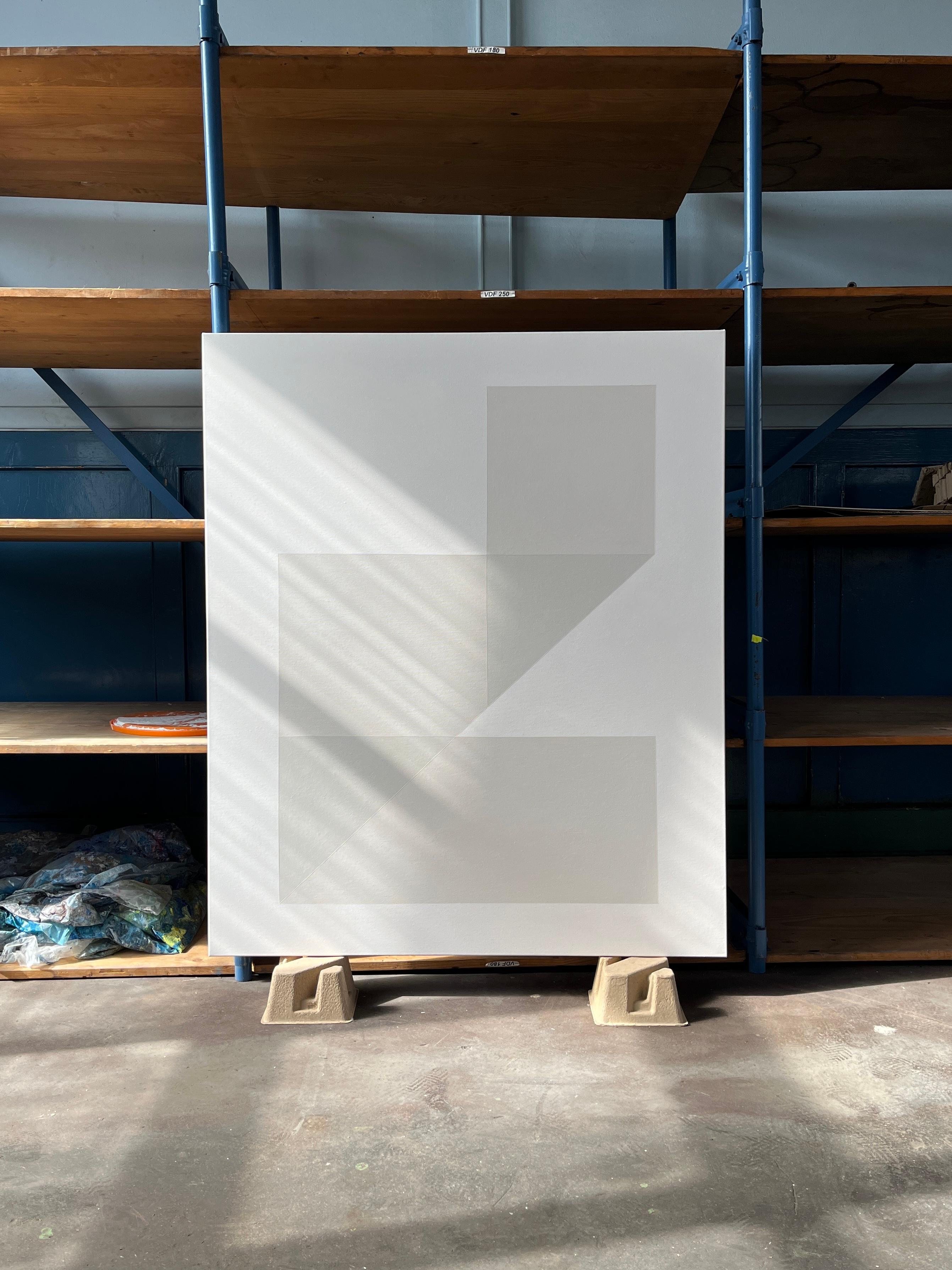 ABSTRACT Geometrie Graue Malerei der zeitgenössischen deutschen Künstlerin Carolin Kreutzer im Angebot 6