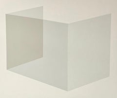 ABSTRACT Geometry Grey Painting by Contemporary German Artist Carolin Kreutzer