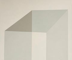 ABSTRACT Geometry Grey Painting by Contemporary German Artist Carolin Kreutzer