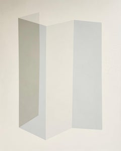 ABSTRACT Geometry Grey Painting by Contemporary German Artist Carolin Kreutzer
