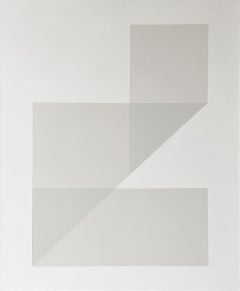 ABSTRACT Geometry Grey Painting by Contemporary German Artist Carolin Kreutzer