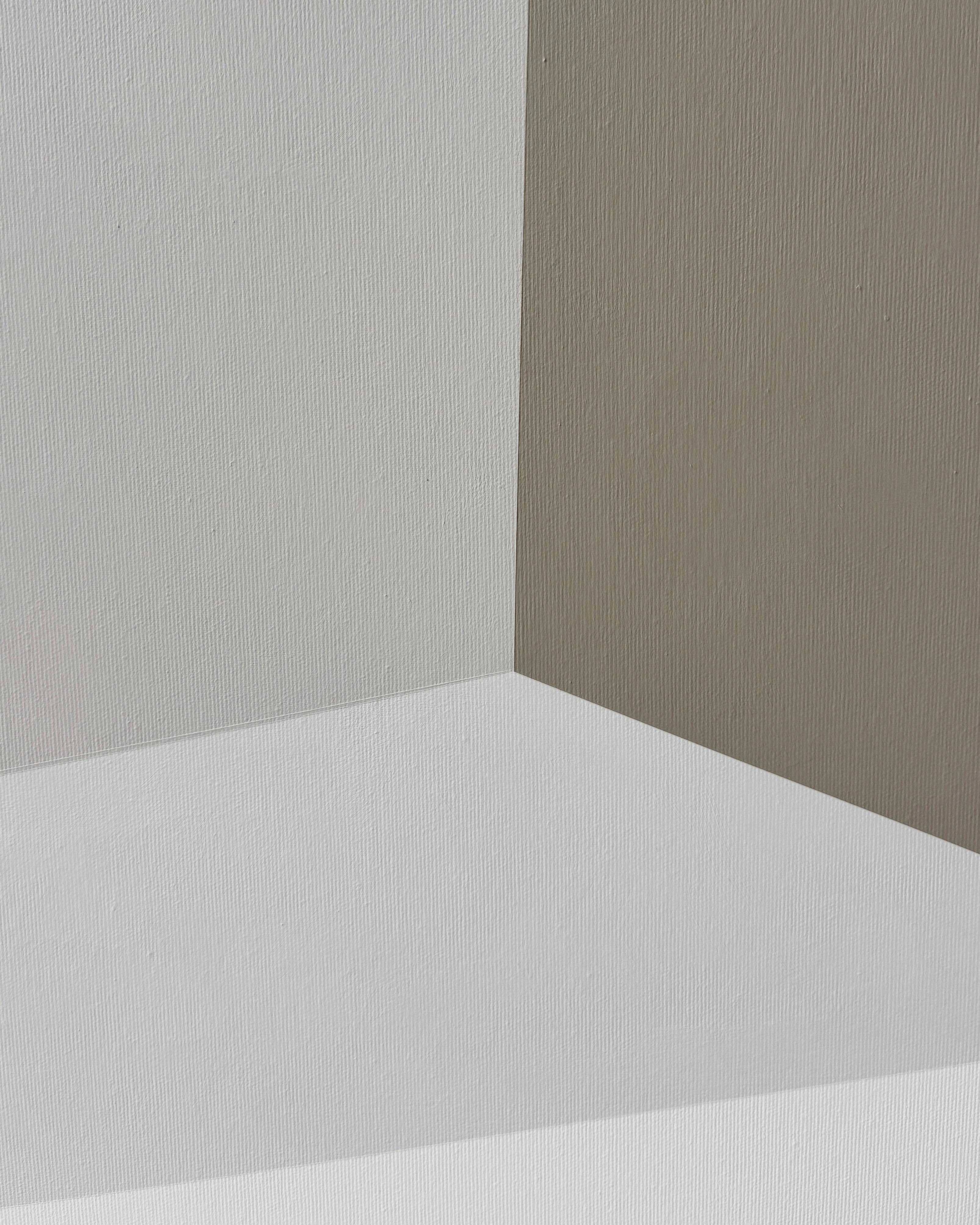ABSTRACT Geometría Gris Pintura Tierra Nueva Contemporánea Alemana Carolin Kreutzer en venta 2