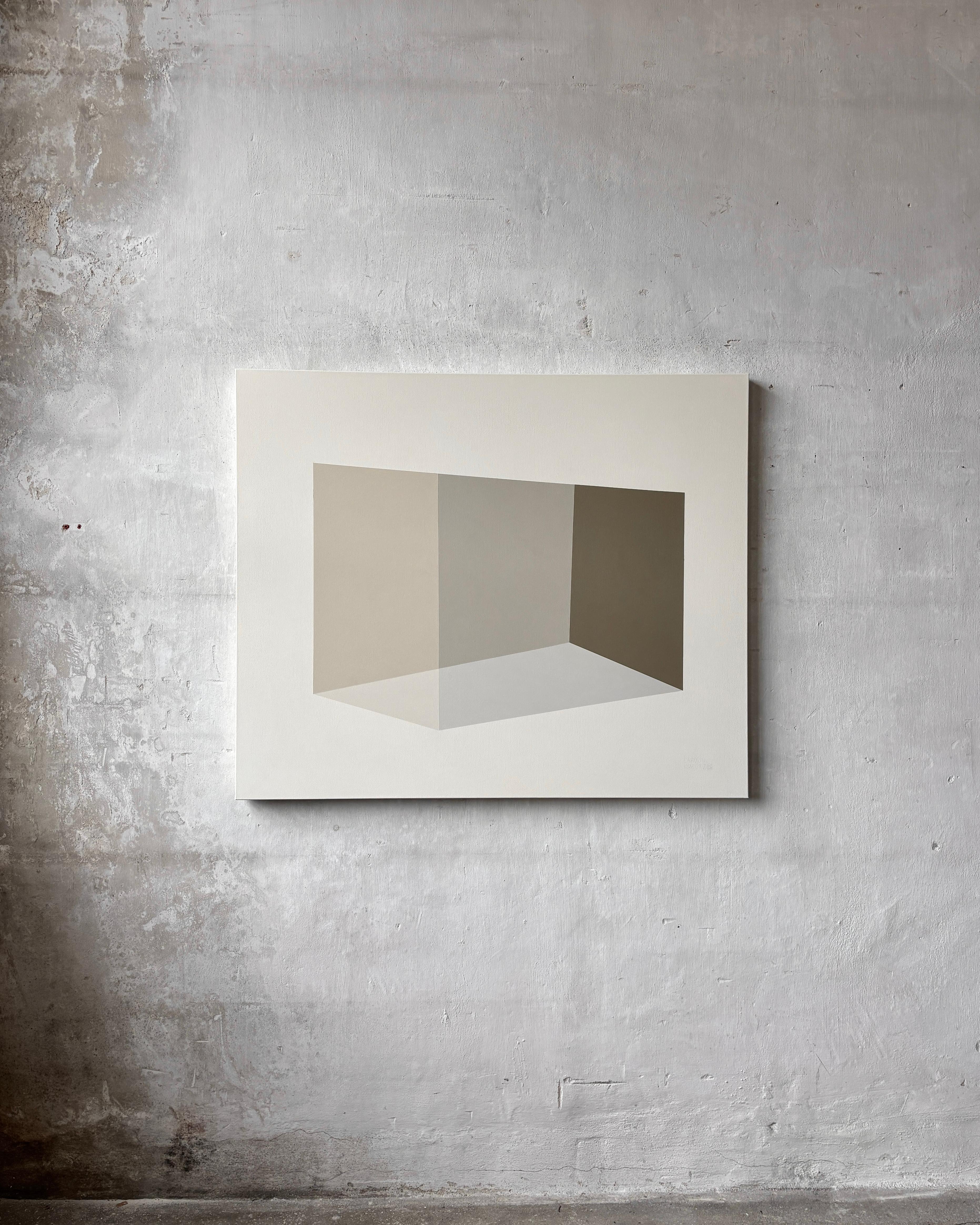 ABSTRACT Geometría Gris Pintura Tierra Nueva Contemporánea Alemana Carolin Kreutzer en venta 3
