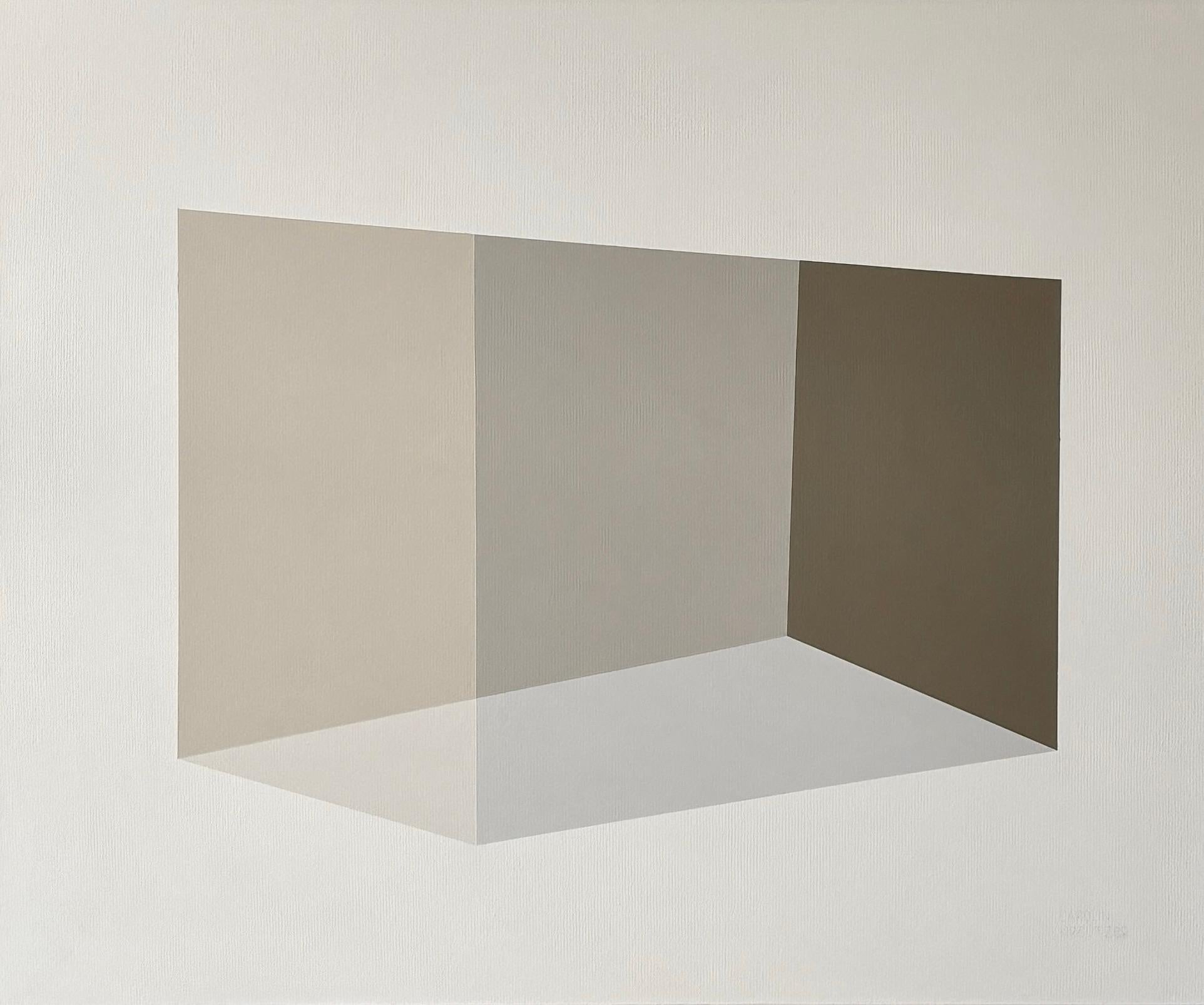 ABSTRACT Geometría Gris Pintura Tierra Nueva Contemporánea Alemana Carolin Kreutzer en venta 5
