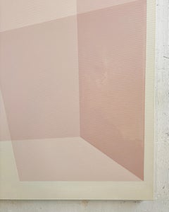 ABSTRACT Geometry Pink Painting by Contemporary German Artist Carolin Kreutzer