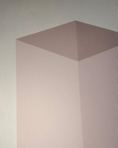 ABSTRACT Geometry Pink Painting by Contemporary German Artist Carolin Kreutzer