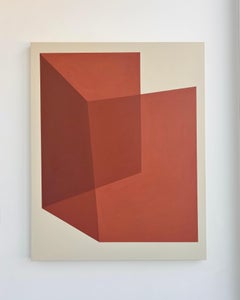 ABSTRACT Geometry Red Painting by Contemporary German Artist Carolin Kreutzer