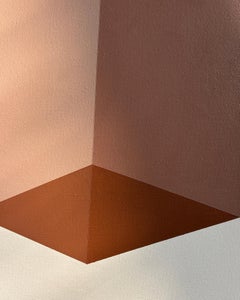 ABSTRACT Geometrisches Siena-Gemälde der deutschen Künstlerin Carolin Kreutzer