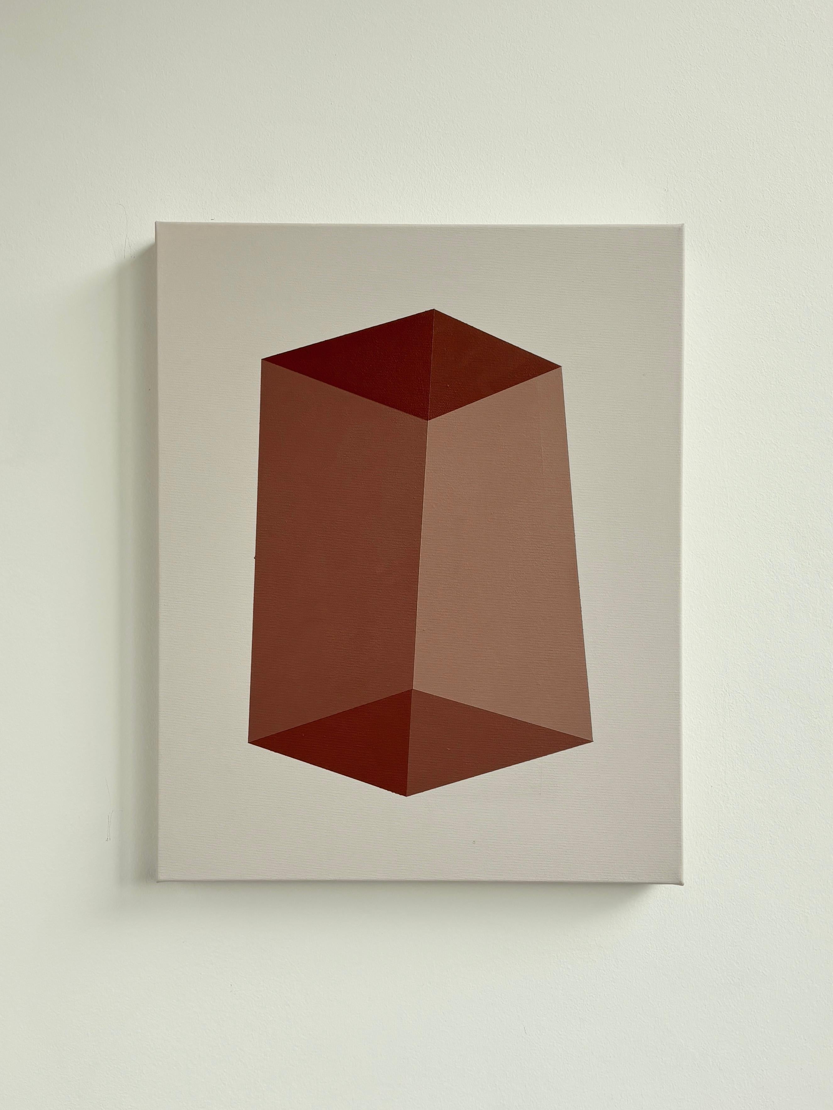 ABSTRACT Geometrisches Siena-Gemälde der deutschen Künstlerin Carolin Kreutzer