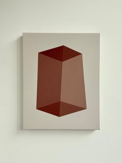 ABSTRACT Geometrisches Siena-Gemälde der deutschen Künstlerin Carolin Kreutzer