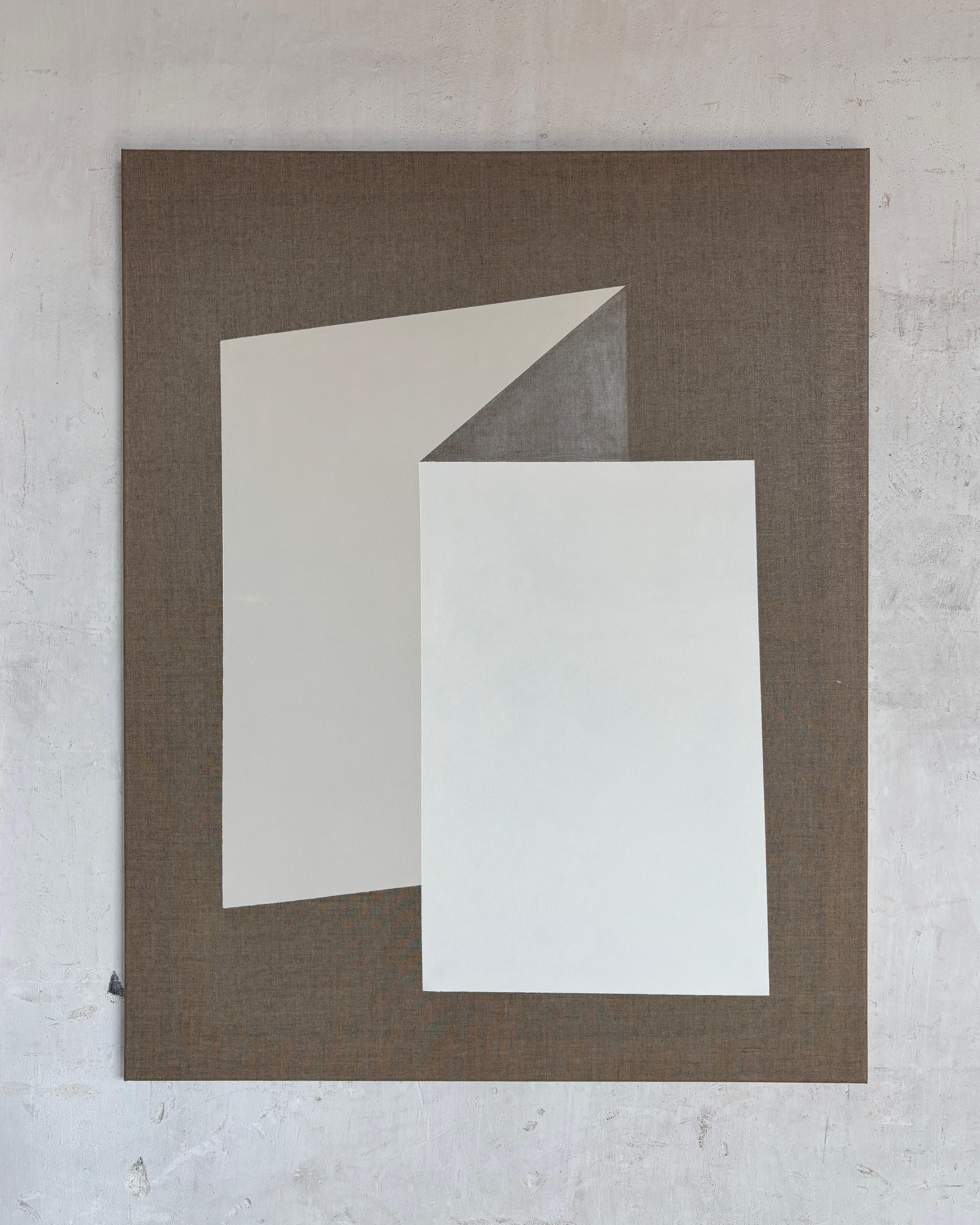 ABSTRACT Geometry White Painting Contemporary German Carolin Kreutzer