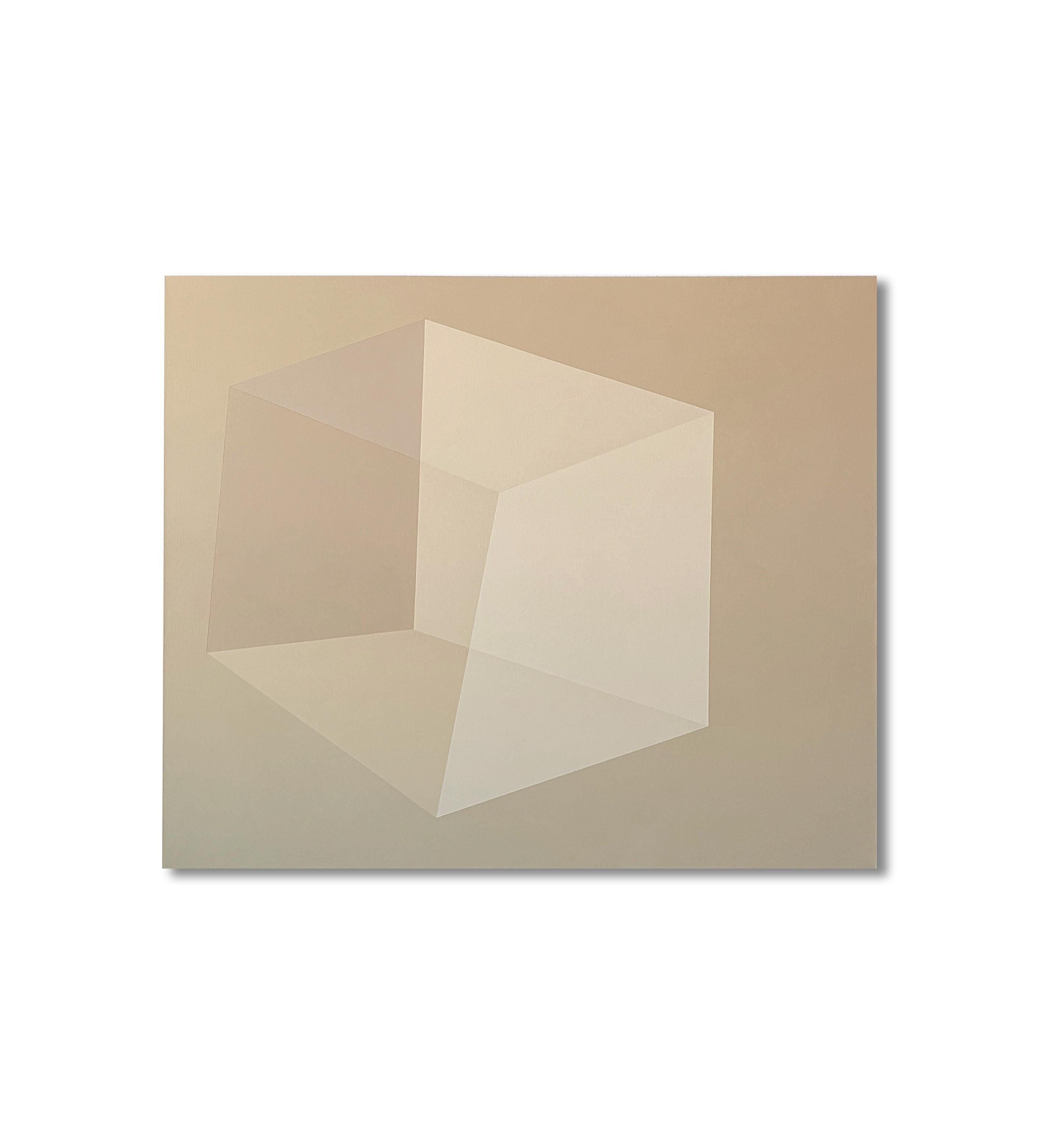Caroline Kreutzer Architectural Cube Minimalist Geometric Abstraction Earth Tones (Cube architectural, abstraction géométrique minimaliste, tons de terre) en vente 3