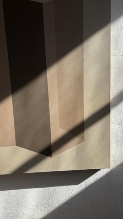 Geometric Abstract Painting in Acrylic on Canvas, Earth Tones, Carolin Kreutzer