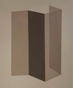 Geometric Abstract Painting in Acrylic on Canvas, Earth Tones, Carolin Kreutzer