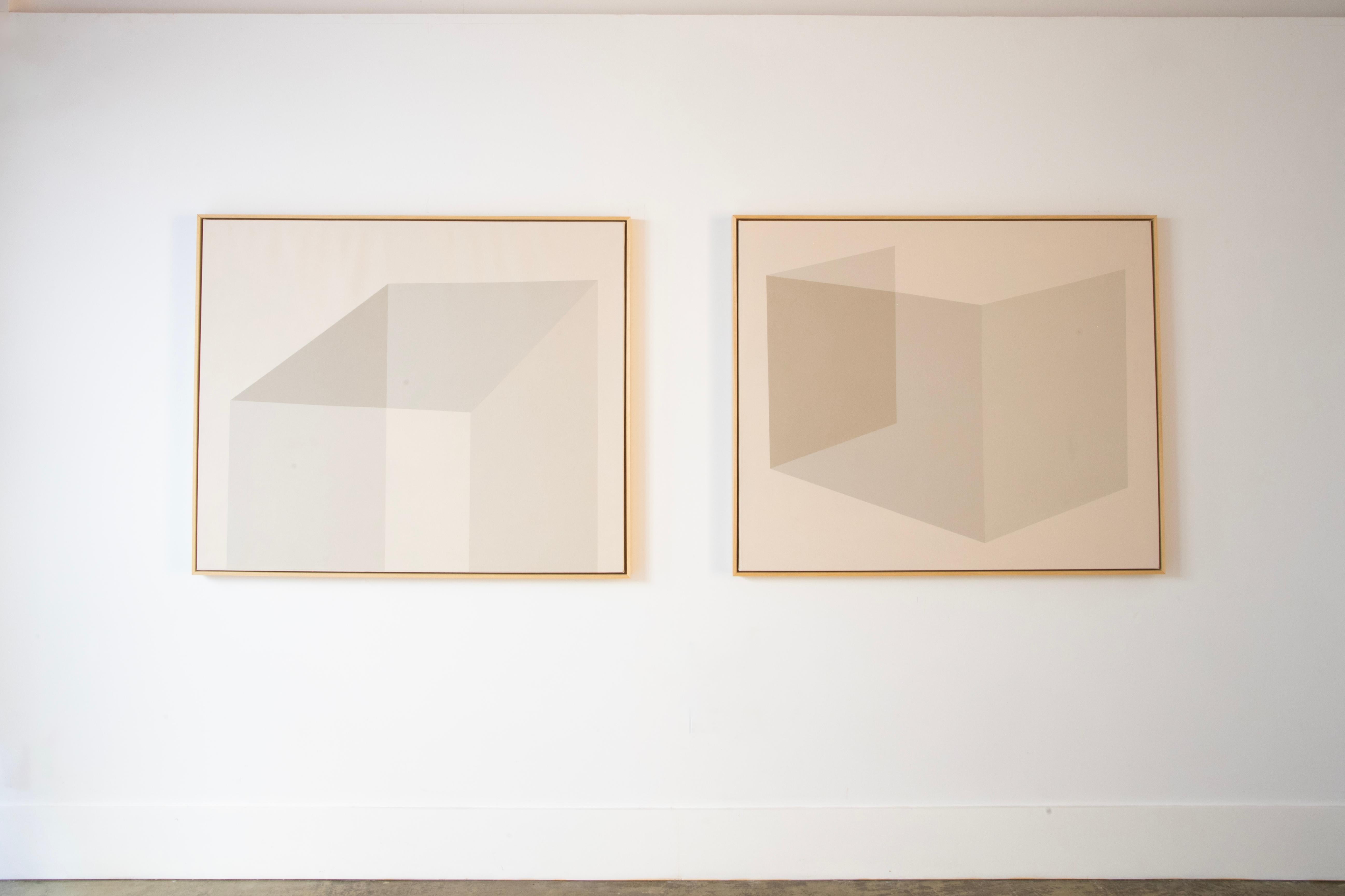 Geometric Minimalist Diptych Soft Contemporary Abstract Carolin Kreutzer New For Sale 4